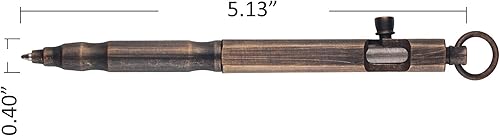 Miniatura 3 de SMOOTHERPRO Latón sólido perno acción pluma forma cuadrada para temblor Parkinson Artrítico Pocket Business EDC Signature Color Natural (BR630)