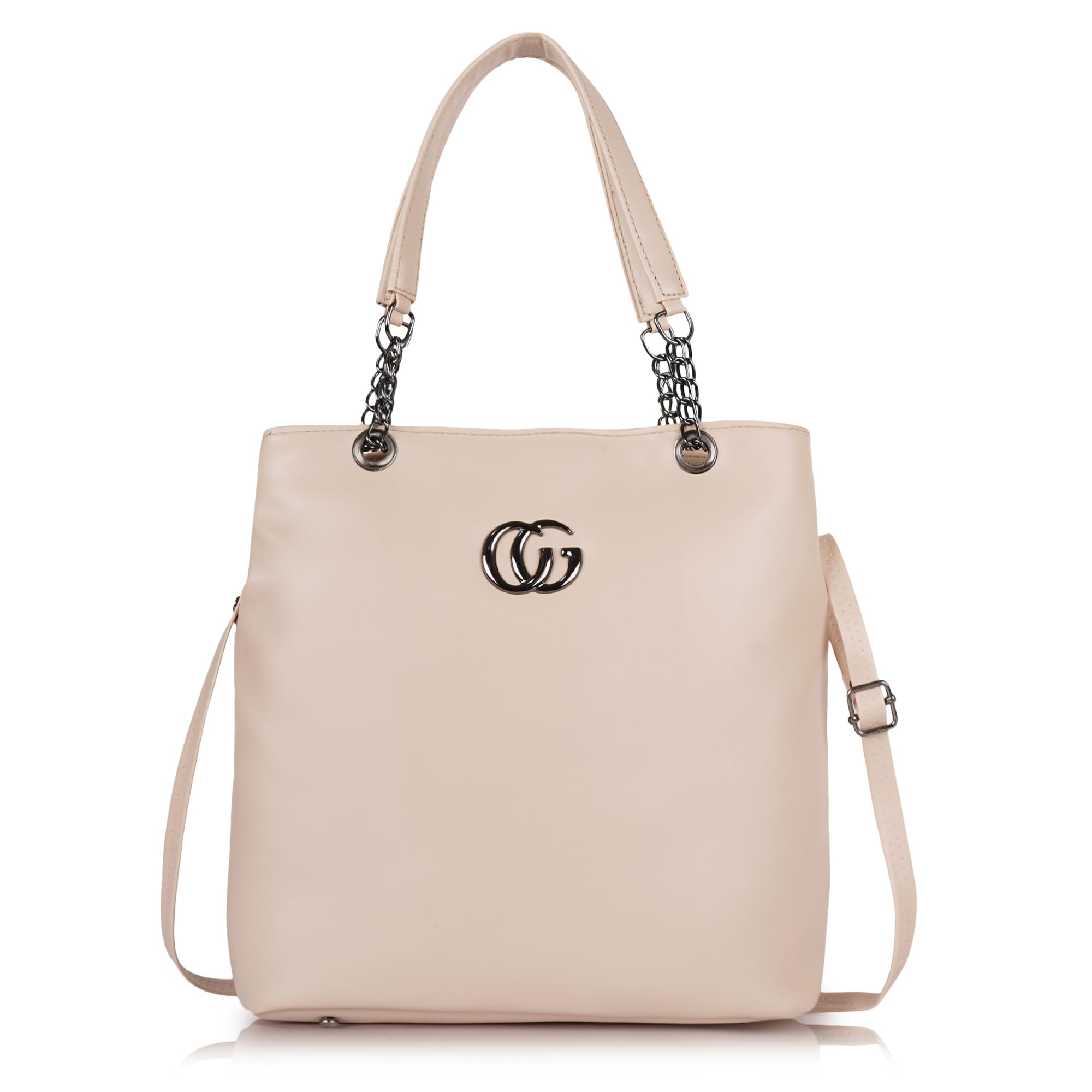 yoyowing Ladies Faux Leather Shoulder Bag, Brown, Chain Strap, Double G Logo Design, Tote Style-picture-21