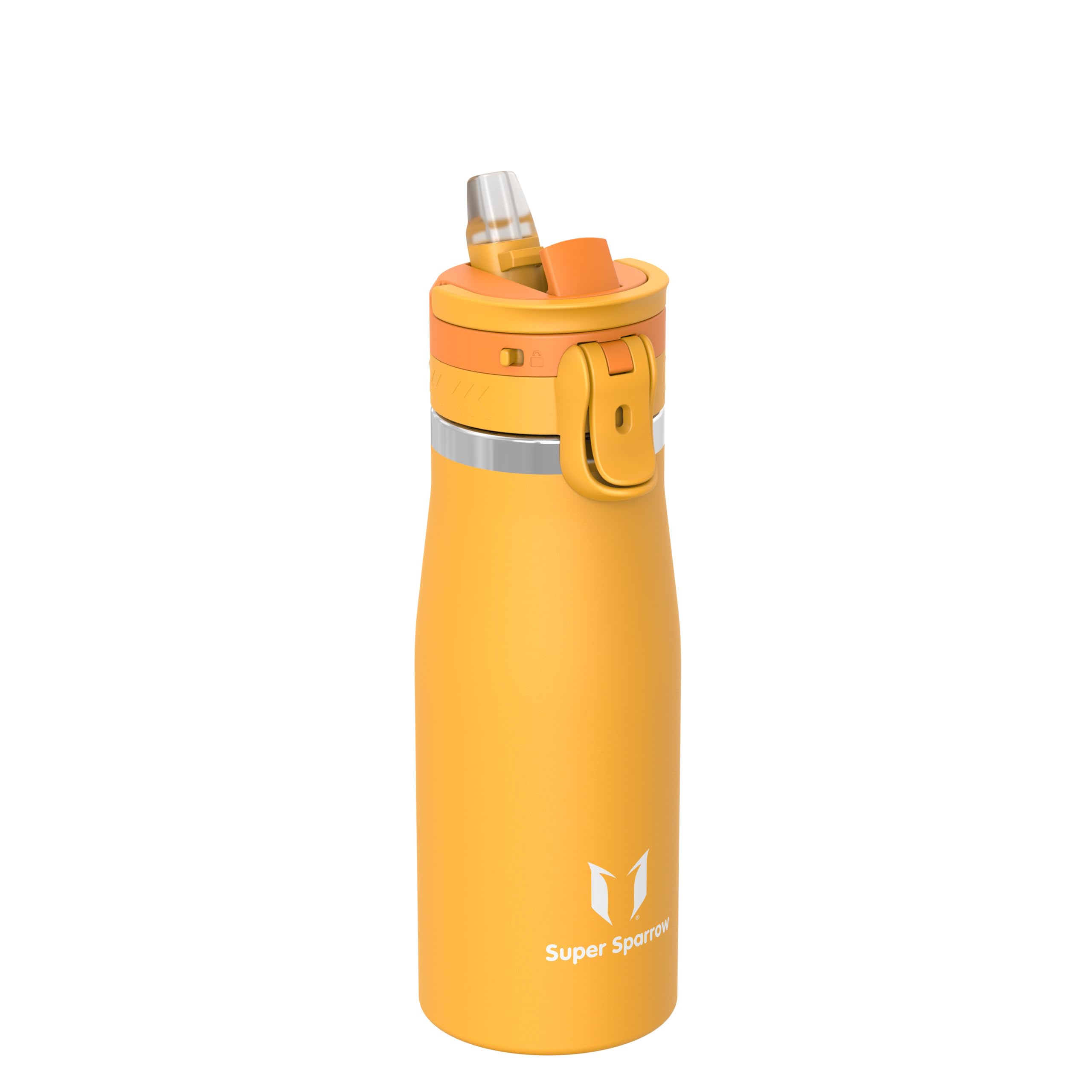 Sparrow Insulated Water Bottle 1L - TouchFlow Metal Water Bottles with Straw - BPA-Free - Stainless Steel Flask, Leakproof, Ergonomic One-Tap for Outdoor, Hiking & Travel