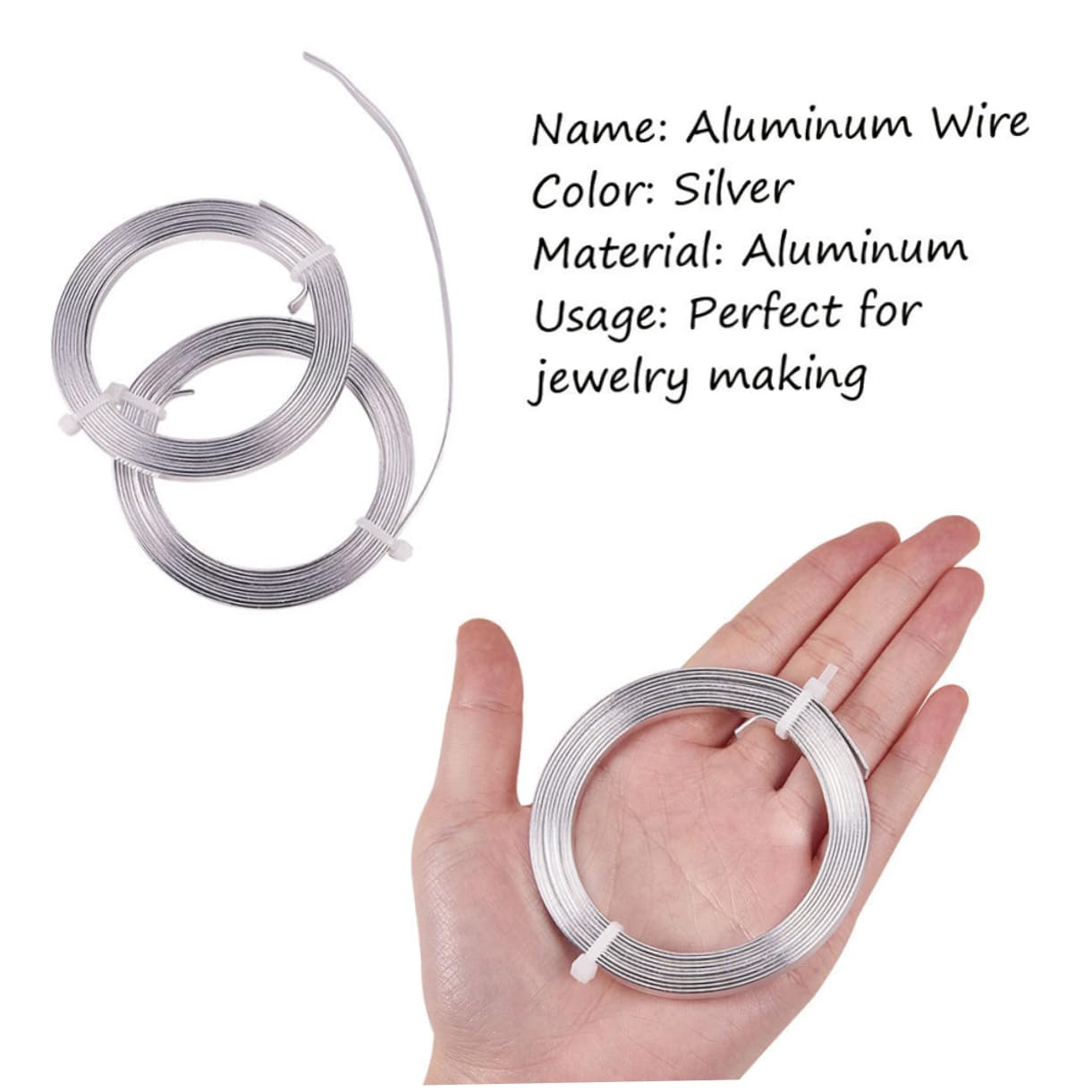 NUOBESTY 15rollen Flache Aluminiumdraht Flexibler Schmuckdraht Für Ohrringe Armbänder Und Bastelarbeiten Langlebiges Bastelzubehör Aluminium