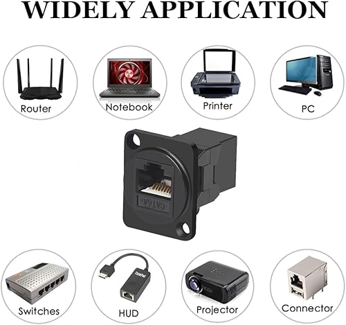 Miniatura 5 de PENGLIN Adaptador de montaje en panel RJ45, acoplador de alimentación RJ45 hembrahembra, conector de red LAN de extensión Ethernet CAT6A para