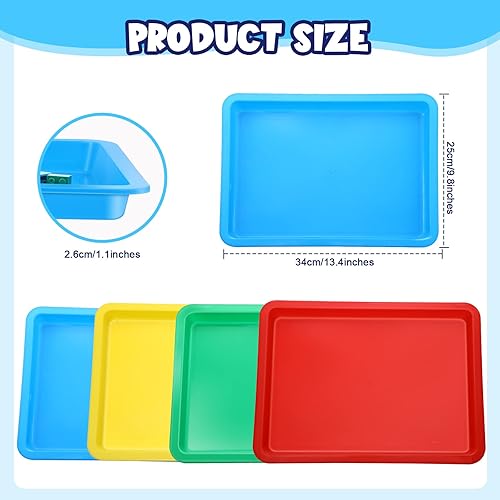 Miniatura 2 de Bandejas de plástico para manualidades, bandeja de actividades para el aula, bandeja de arena, bandejas de mezcla de pintura sensorial, bandeja