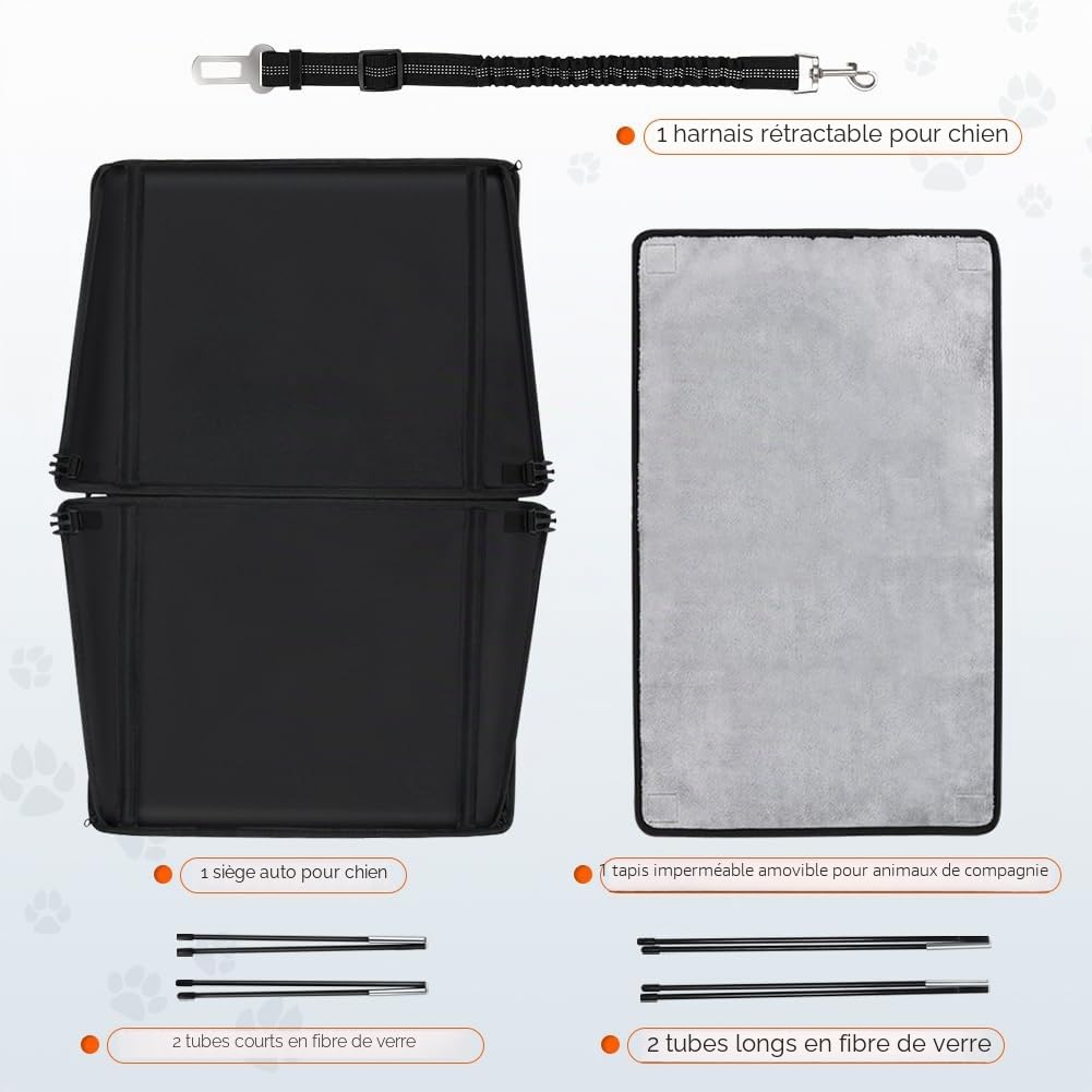 KYG Siège Auto pour Chien,Imperméable Antidérapant Panier Chien Voiture, Résistant Transport Pet Voiture, Siège Renforcé pour Chiens de Taille Moyenne et Grande