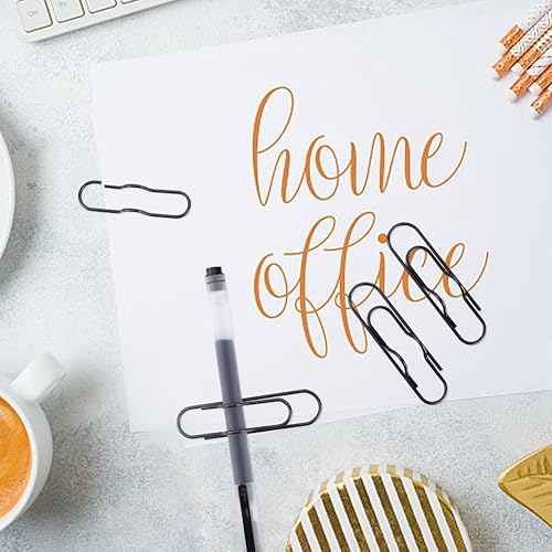 Miniatura 6 de CRASPIRE 27 clips de metal para bolígrafos, electroforesis, de acero inoxidable, color negro, clips de papel, soporte para bolígrafo, ovalado, para