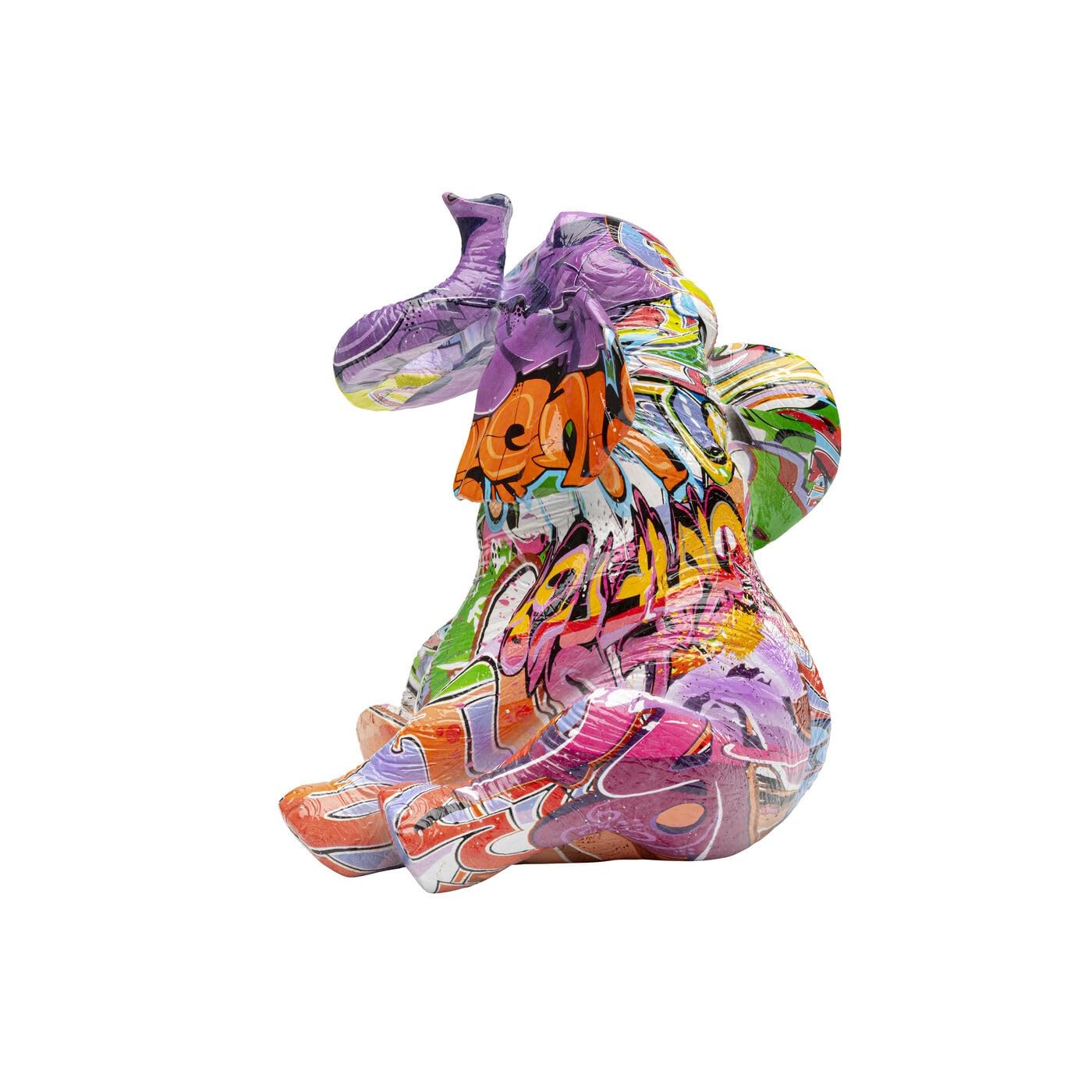 Kare Design Deko Elefant Zirkus Graffiti (2/Set), Mehrfarbig, Tiermotiv, Accessoire, Wohnzimmer, Deko für Regale oder Sideboards, Deko Skulptur, 22x50x18 cm (H/B/T)