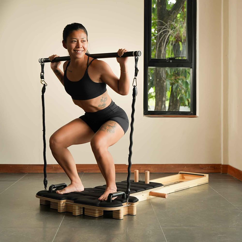 Flowletic Pilates-Board aus Naturholz – Ganzkörper-Training für Core, Mobility & Stretching