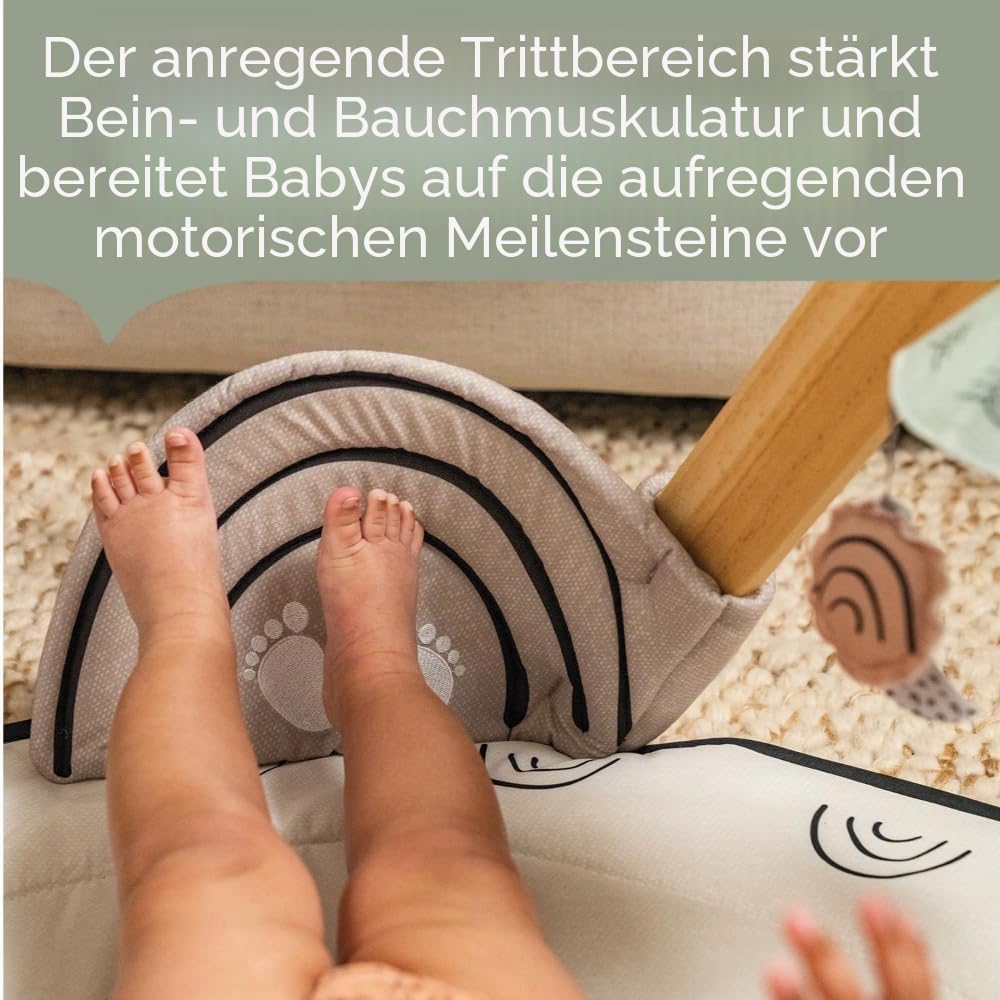 Tiny Love Luxe Developmental Gymini, Baby-Spielbogen mit Musik, ab 0 Monaten, Spielmatte für Babys, 20 Aktivitäten, musikalisches Mitnehmspielzeug, 12 Meilensteinkarten, Black & White Décor