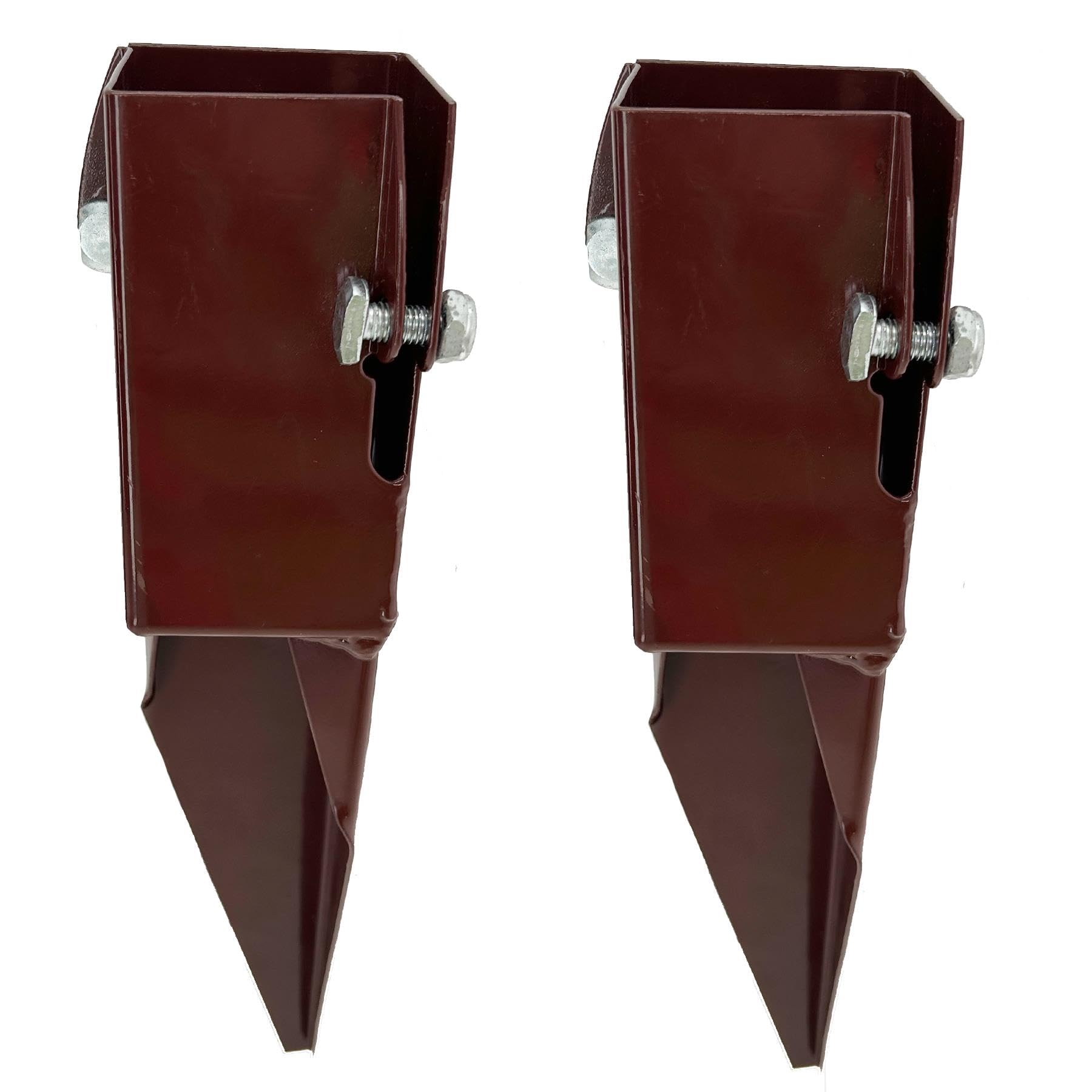 Fence Post Holder Support Drive in Post Repair Spike 75mm x 75mm Garden Yard 2PK