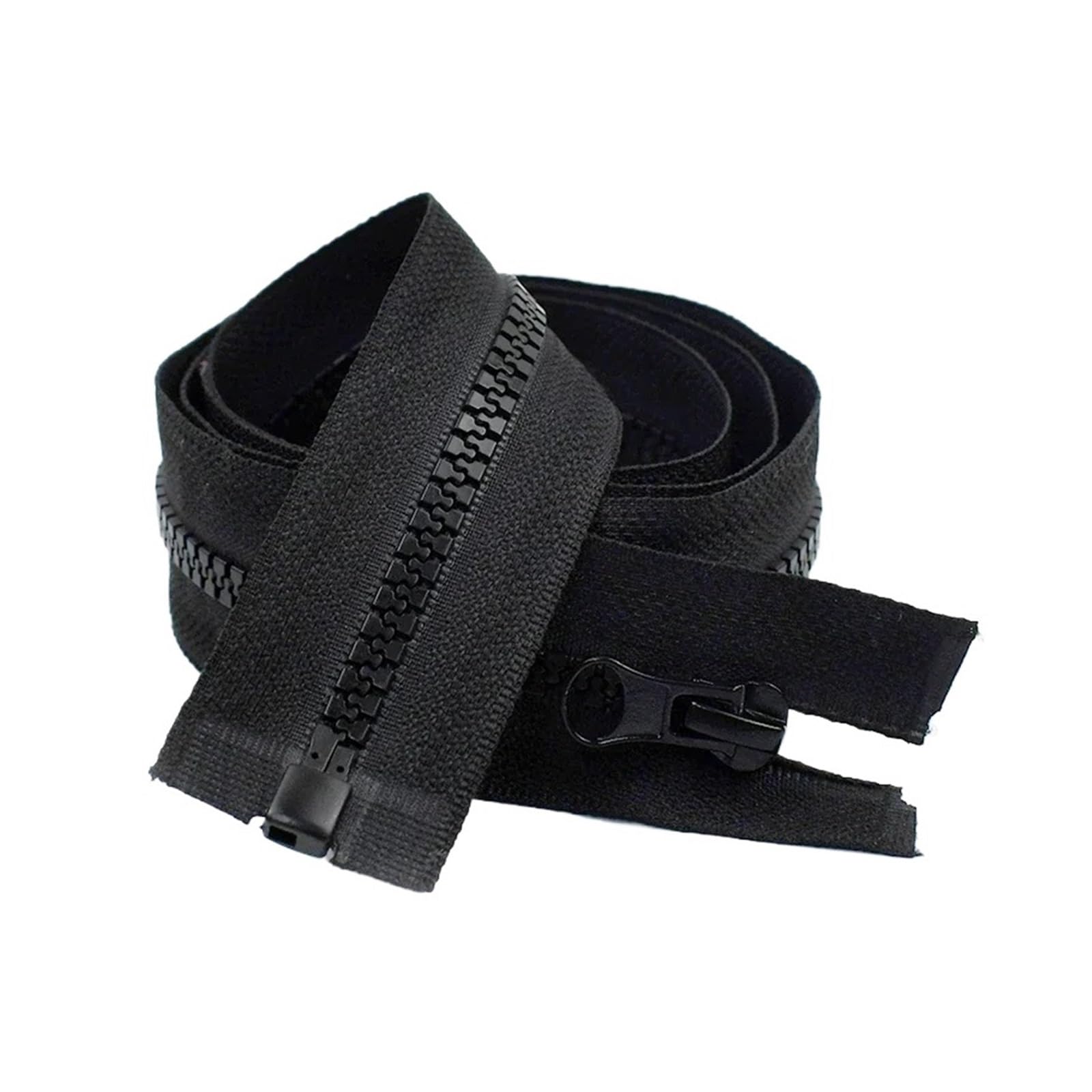 1pc 60-300cm 5# Sewing Resin Zipper Single/Double Sliders Open-End Zippers Long Tent Coat Clothes Zip Repair DIY Accessories(Black-Single,80cm No5)