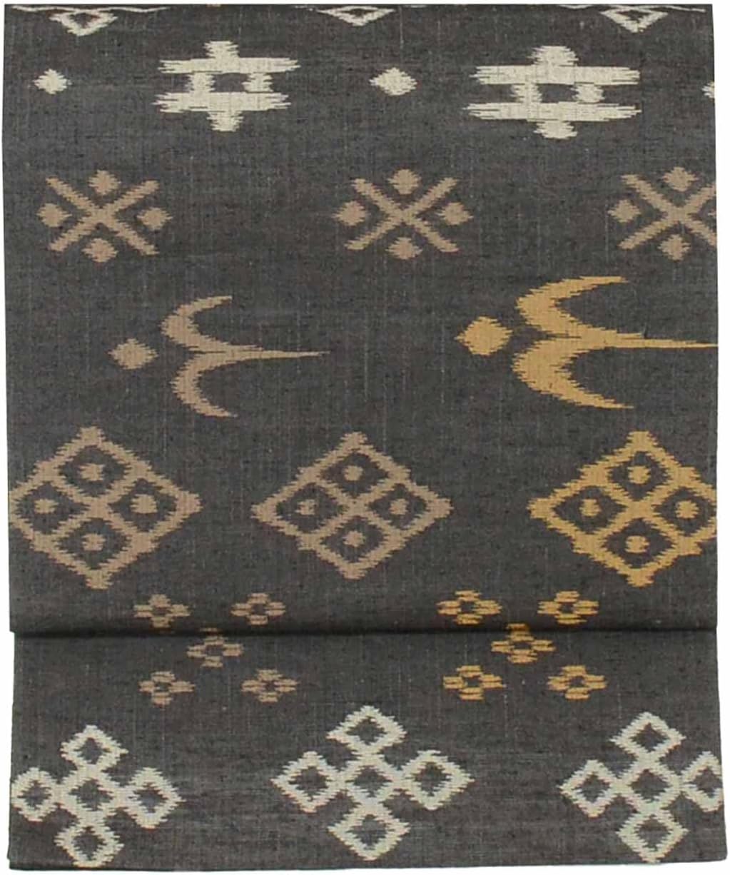 [着物ひととき] リサイクル着物 袋帯 正絹 リサイクル 帯 リユース 絹 シルク 六通 紬地 洒落袋帯 特選逸品 琉球文様 美品未