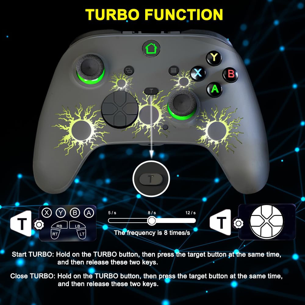 Wired X box 1 Controller with 3M Cable, USB PC Gamepad with Programming Buttons, Turbo, LED Light & Audio Jack, Firmware Upgrade Required for X box One Host - 2