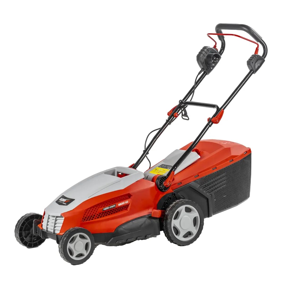 Elektro-Rasenmäher Garden DEDRA, Schnittbreite 420 mm, Alle Grasarten - 40 l Fangsack, 1800W, 20-70 mm Schnitth. Zusammenklappbar, Gewicht 16kg mit ergonomischer Griff