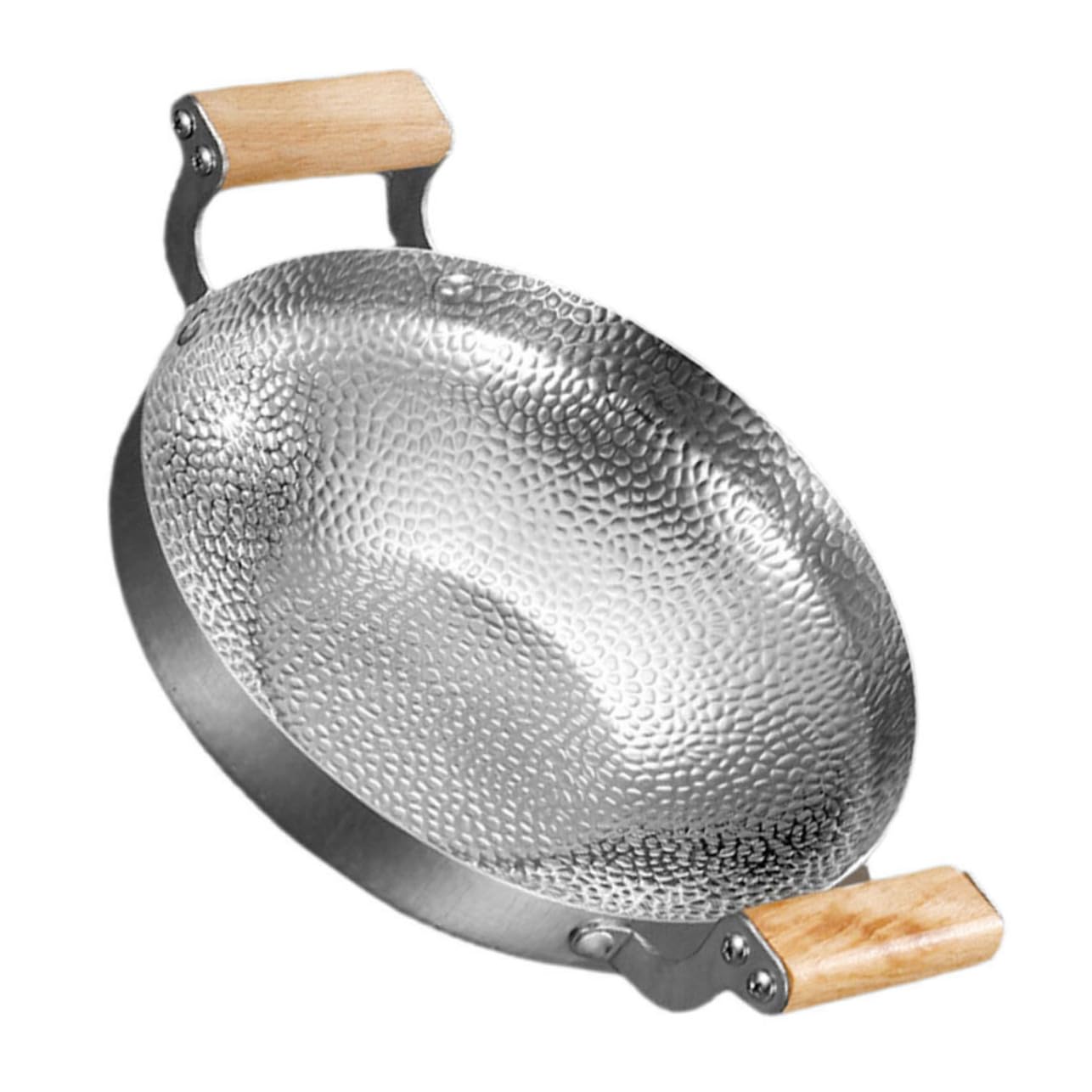 Gatuida Edelstahltopf mit Doppelgriff für Küche Kochpfanne als Bratpfanne Grillpfanne und Wok für Herd Haushaltspfanne Küchenutensil für Trockentopf
