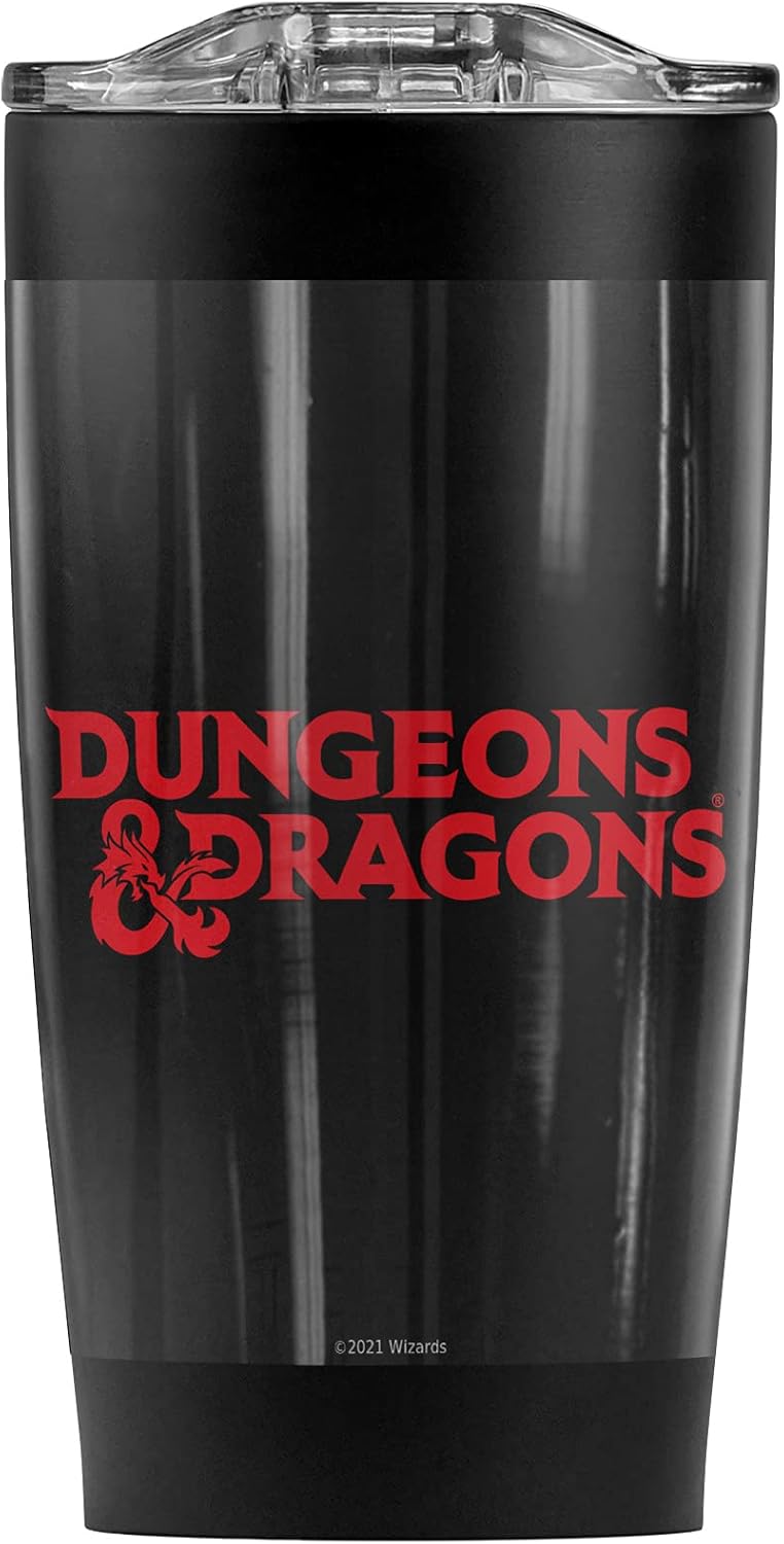 Dungeons and Dragons Type Logo Stainless Steel Tumbler 20 oz Coffee Travel Mug/Cup, Vacuum Insulated & Double Wall with Leakproof Sliding Lid | Great for Hot Drinks and Cold Beverages