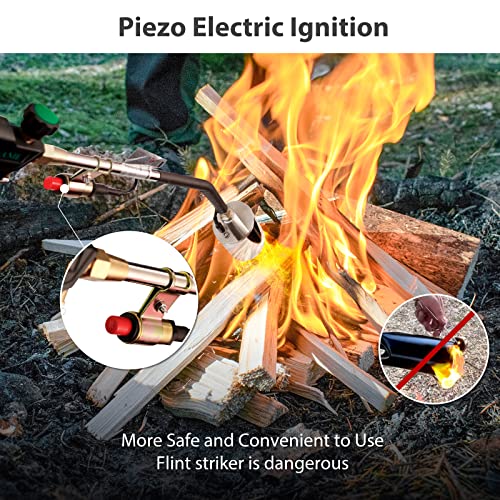 Propane-Torch-Burner-Weed-Torch-High-Output-800000-BTU-with-98FT-HoseHeavy-Duty-Blow-Torch-with-Flame-Control-and-Turbo-Trigger-Push-Button-IgniterFlamethrower-for-Garden-Wood-Ice-Snow-Road-Green