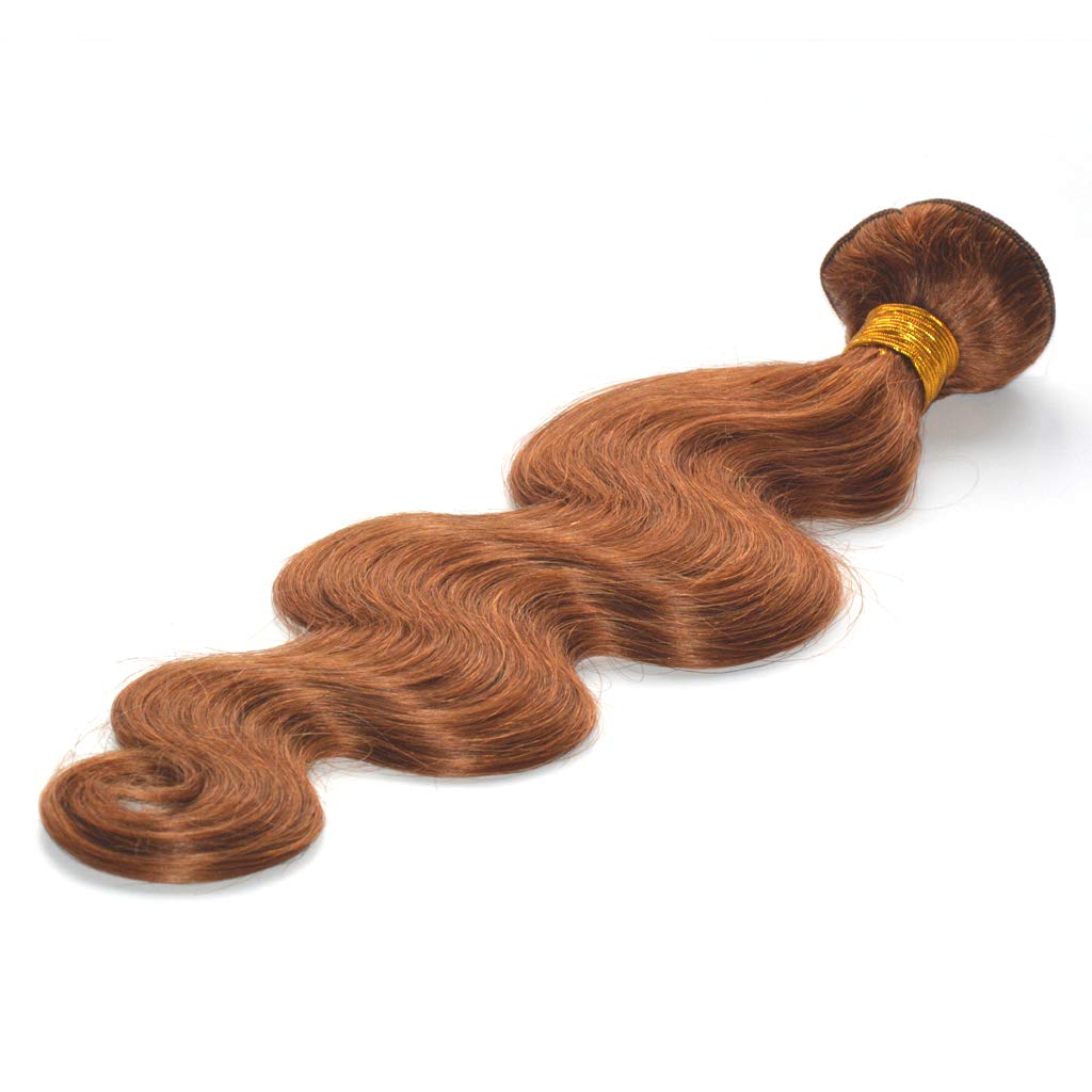 12" Body Wave 1 Pack Ture Remy Brazilian Hair Bundle Auburn Color