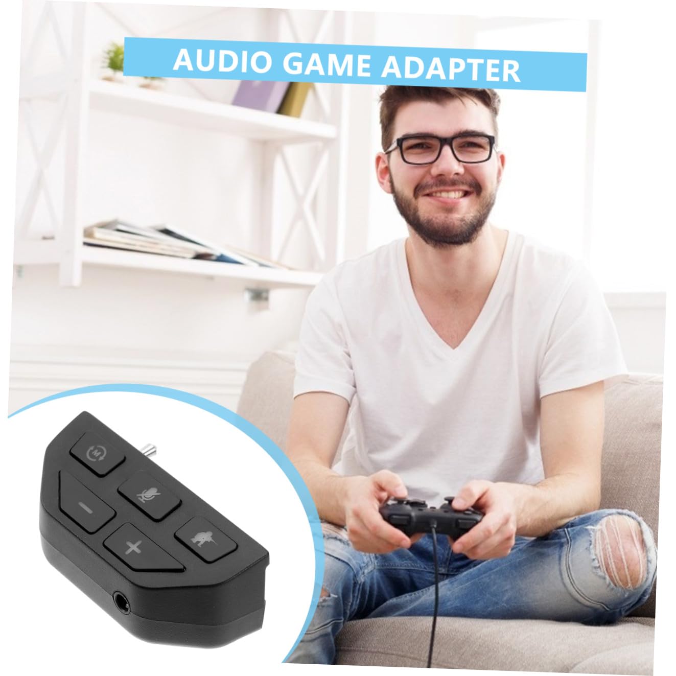 Hemobllo 3 Pz Adattatore per cuffie controllore forniture per cuffie adattatore per controller audio per convertitore per adattatore per giochi audio senza fili pulsante AbS