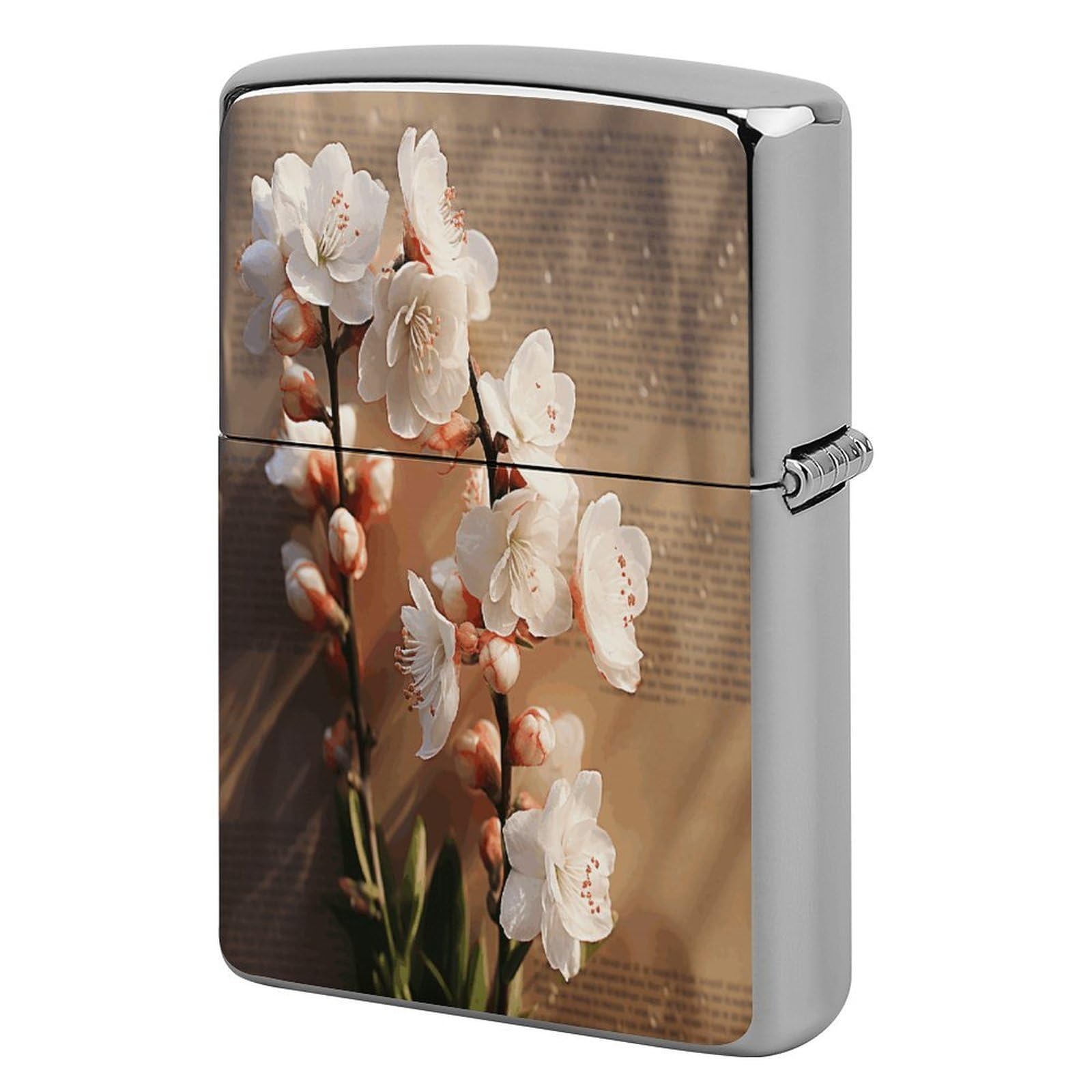 Btcowzrv Style A Peach Blossom Metal Lighter Case Sleeve Cover Holder