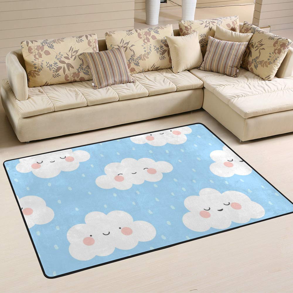 Tapis visage nuageux durable Ruchen grand tapis de salon moderne 72x48