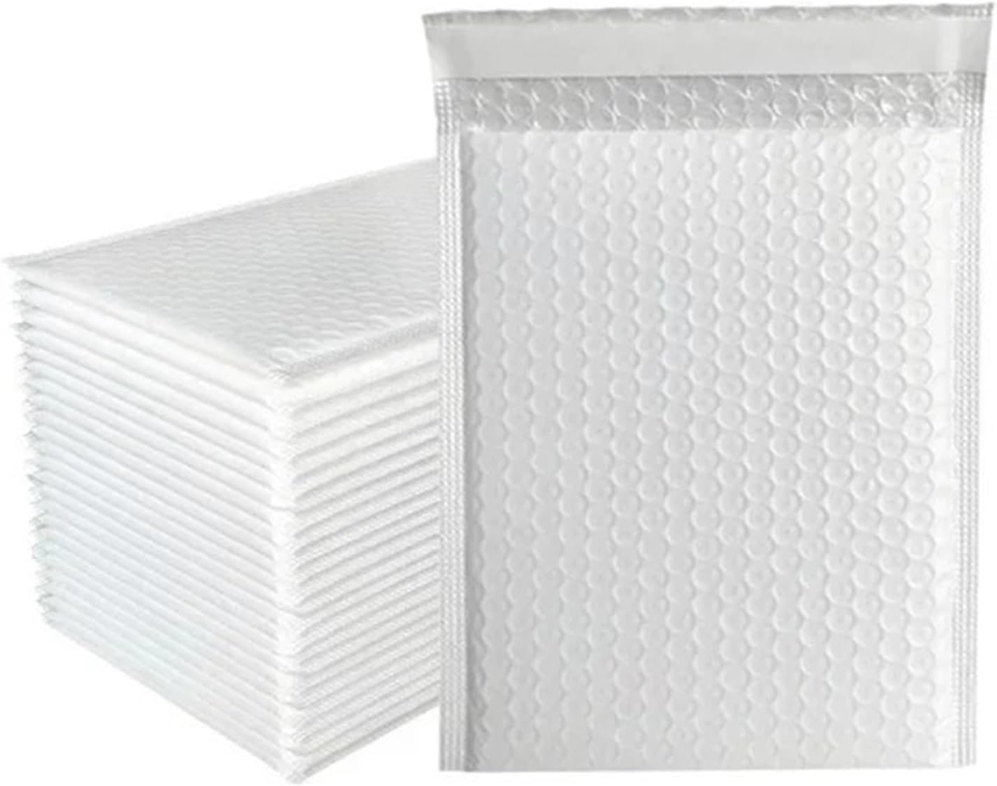 Buste imbottite Poly Mailers, Buste imbottite con bolle d'aria, autosigillanti, multicolore, varie misure, 100 pezzi(White,18 * 23cm)