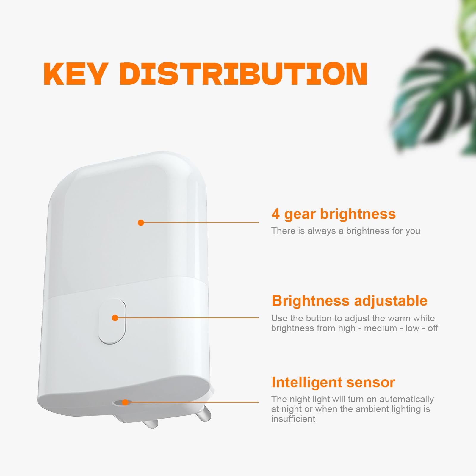 GRIFEMA GD101-2 [2 Pezzi] Luce Notturna per Bambini 3 Livelli di Luminosità Regolabili, Luce Notturna con Sensore di Luce per Cameretta, Bagno, Corridoio, Cucina, Scale, 2700K Bianco Caldo