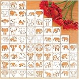 65pcs Small Elephant Stencils for Painting Tiny Nature Elephant Stencils and Patterns Cute Animal Paint Stencils on Art Craft Canvas Wall Fabric Rock (65 Elephant)