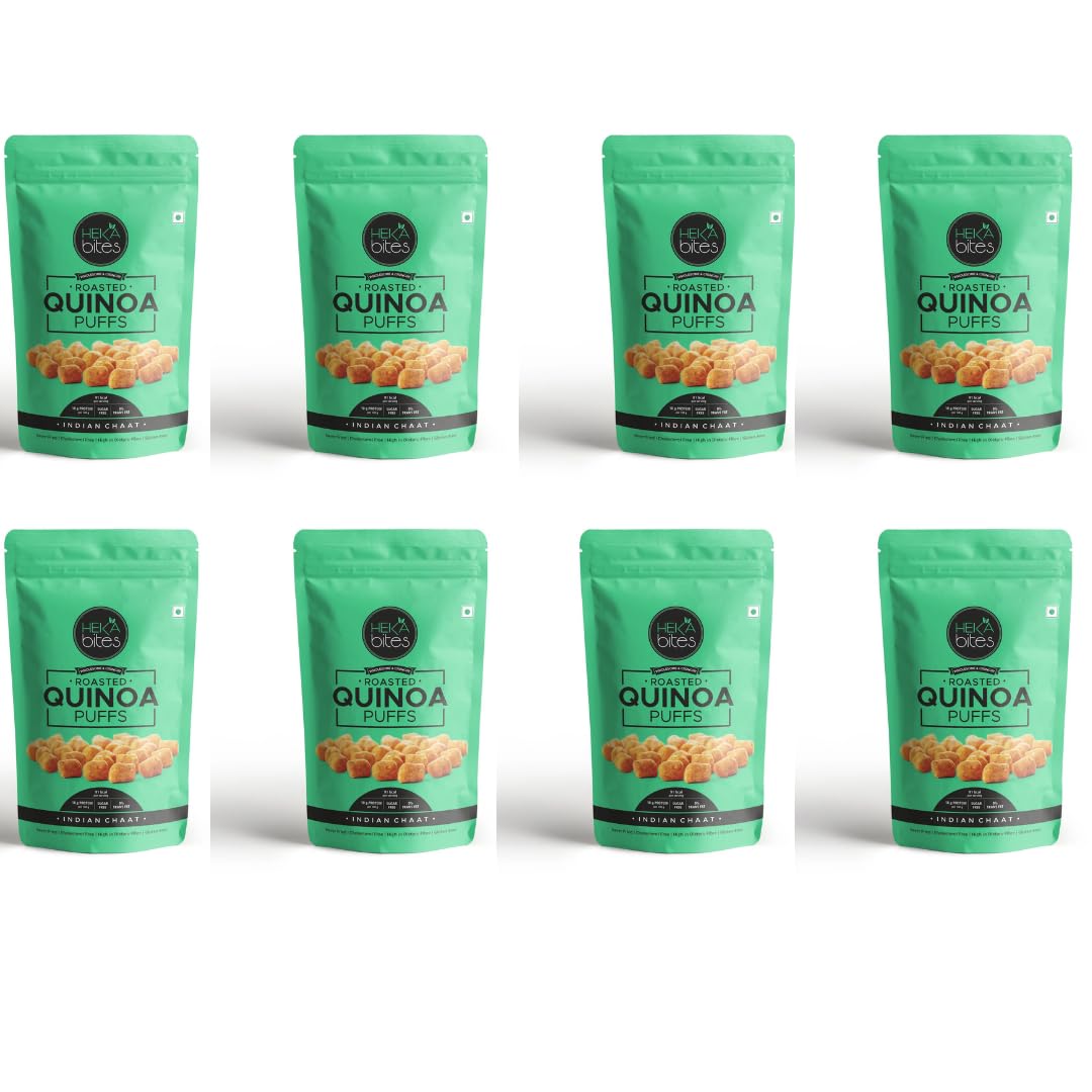 HEKA bites Roasted Quinoa Puffs Indian Chaat - Pack of 8 | Healthy Snack (40g x 8) (B092S36PD5) Amazon Price History, Amazon Price Tracker