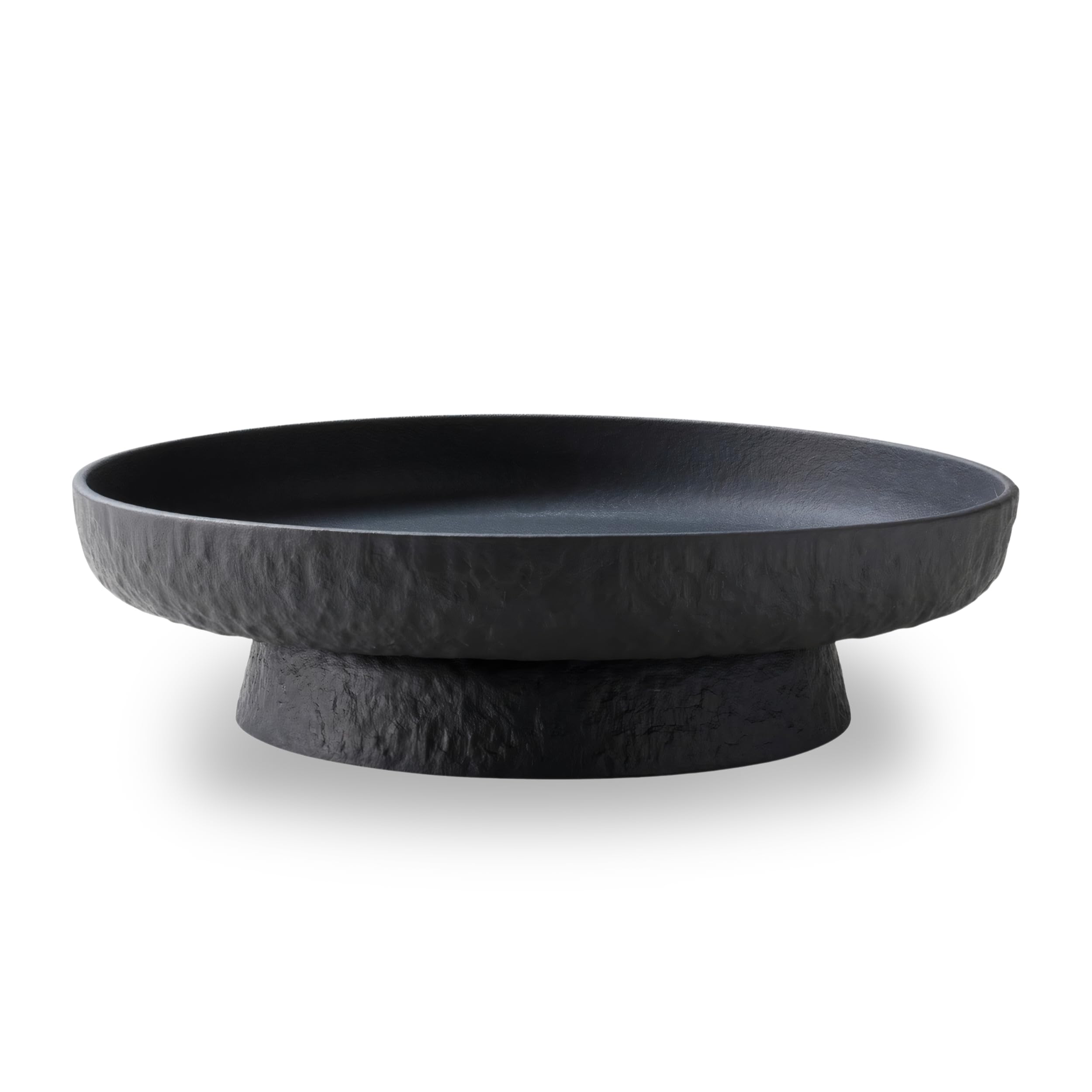 DeNestora Granite Inspired Matte Black Pedestal Bowl