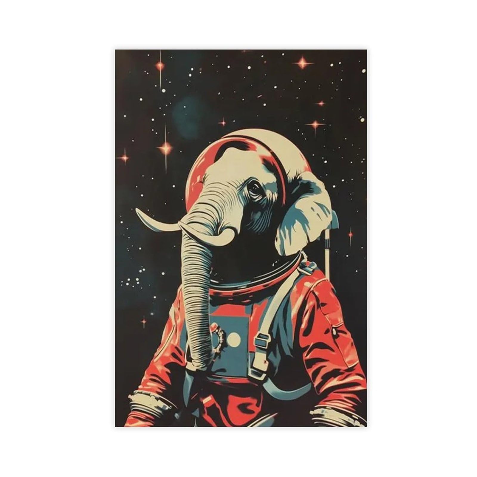Bareronor Elephant Astronaut Poster Canvas Poster Bedroom Decor Landscape Office Room Decor Gift 16" L X 24" W