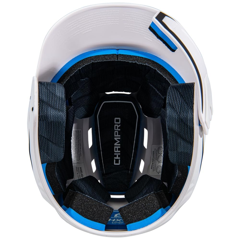 Champro HXE - Casco de bateo de béisbol Mate de Dos Tonos con Protector de mandíbula