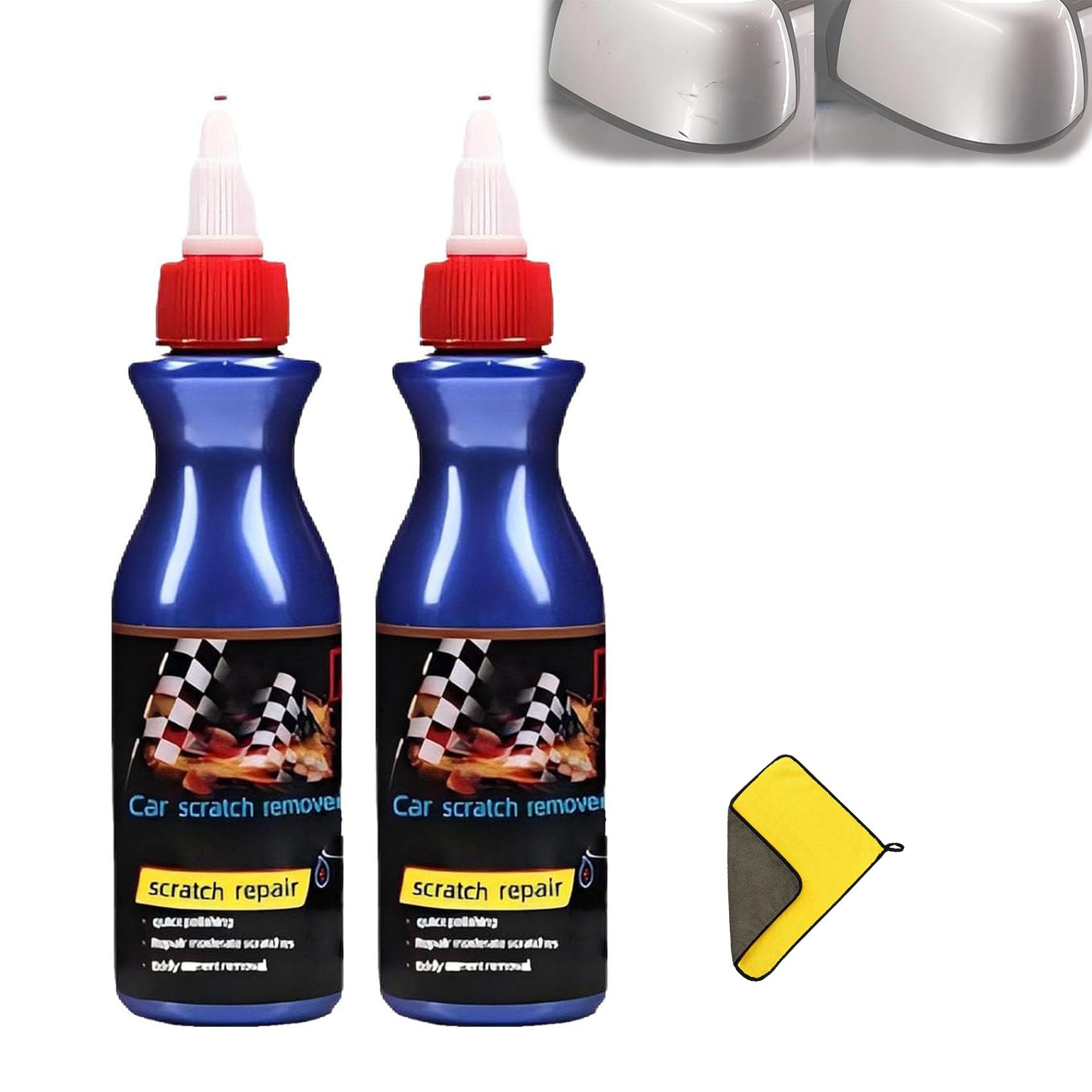 XVFCH Splendid Car Scratch Repair,Preferablend Car Scratch Remover,F1cc Scratch Remover for Cars,Preferable Scratch Repair Wax for Car,2024 New Paint Scratch Remover Kit for Vehicles with Wipe (2Pcs)