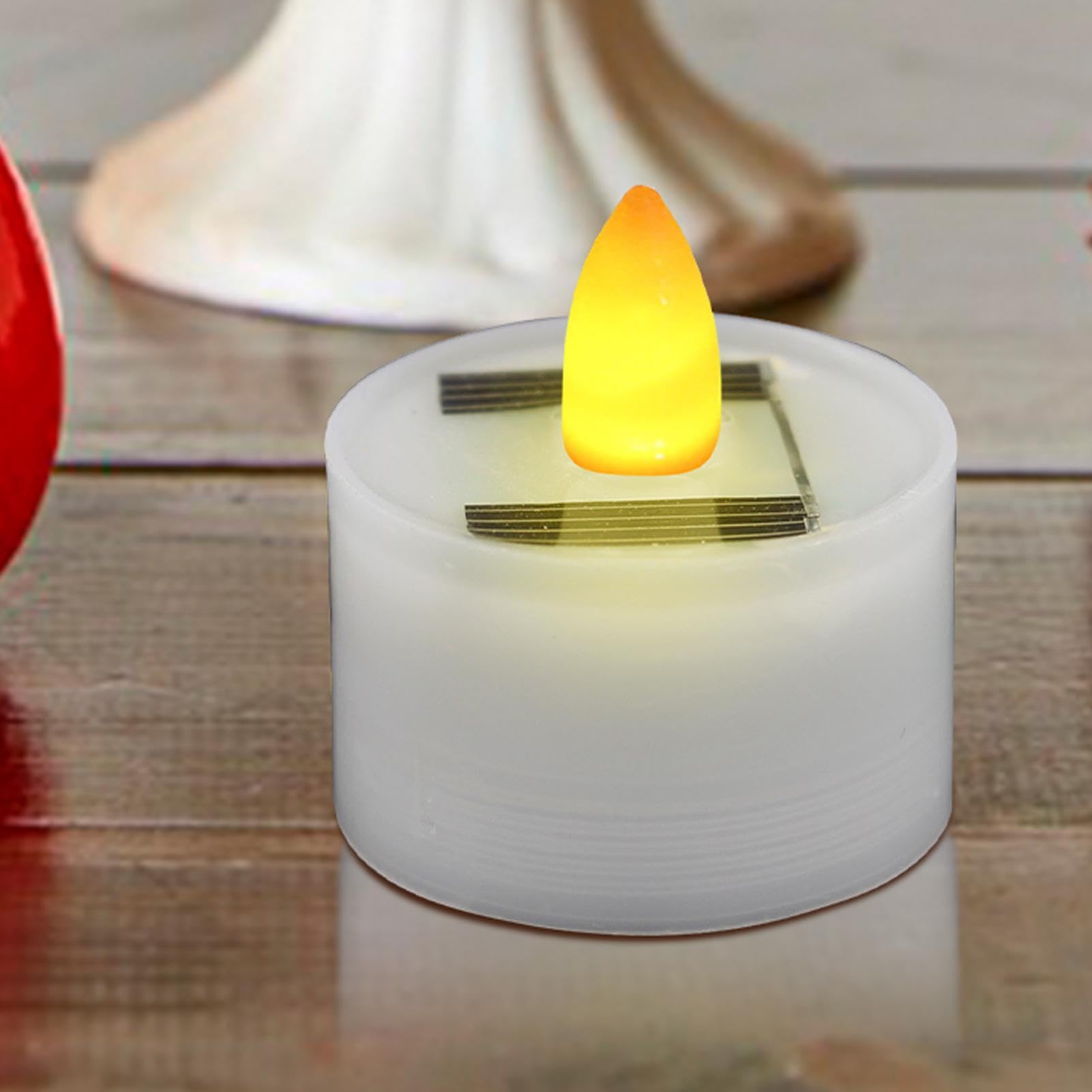 Amazon.co.jp : ソーラーパワーLEDキャンドルライト、フレームレス