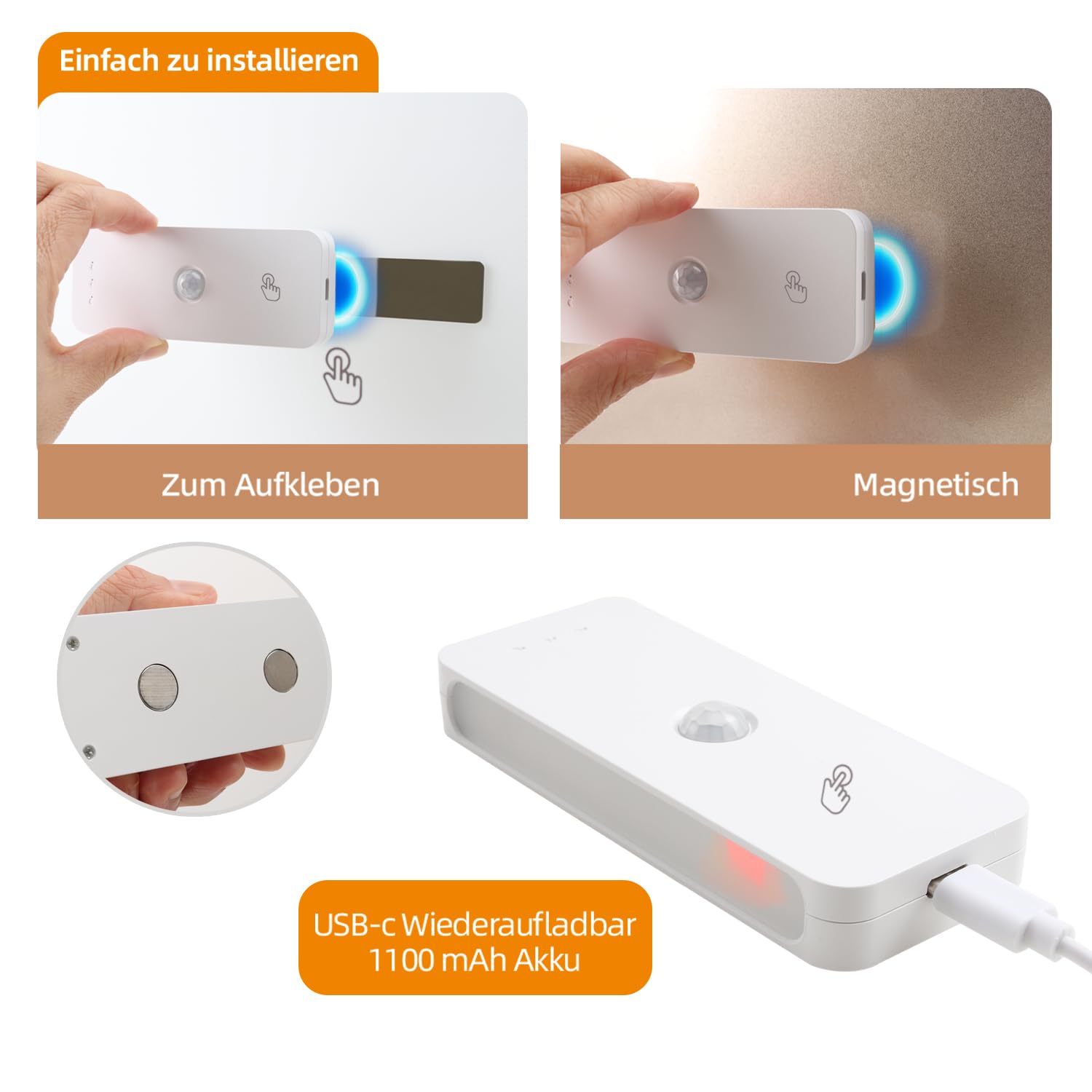 da LIGHT Removable CCT LED Night with PIR sensor 4Pack
