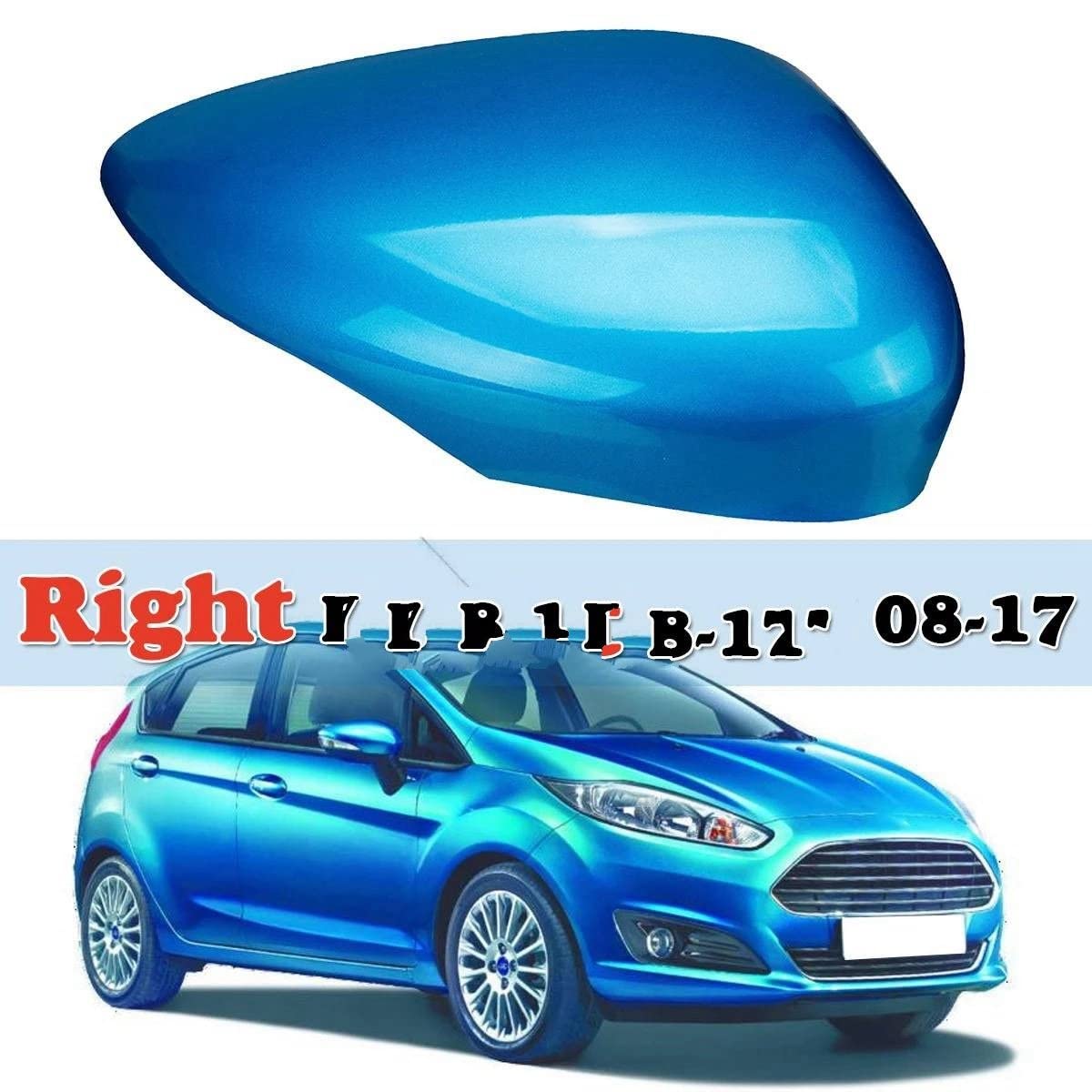 Auto Achteruitkijkspiegel Covers Caps Vervanging voor Ford Fiesta MK7 2009 2010-2017 Achteruitkijkspiegelafdekking zijdeurvleugel Cover Bescherming Cap Accessoires,1 Pair silver