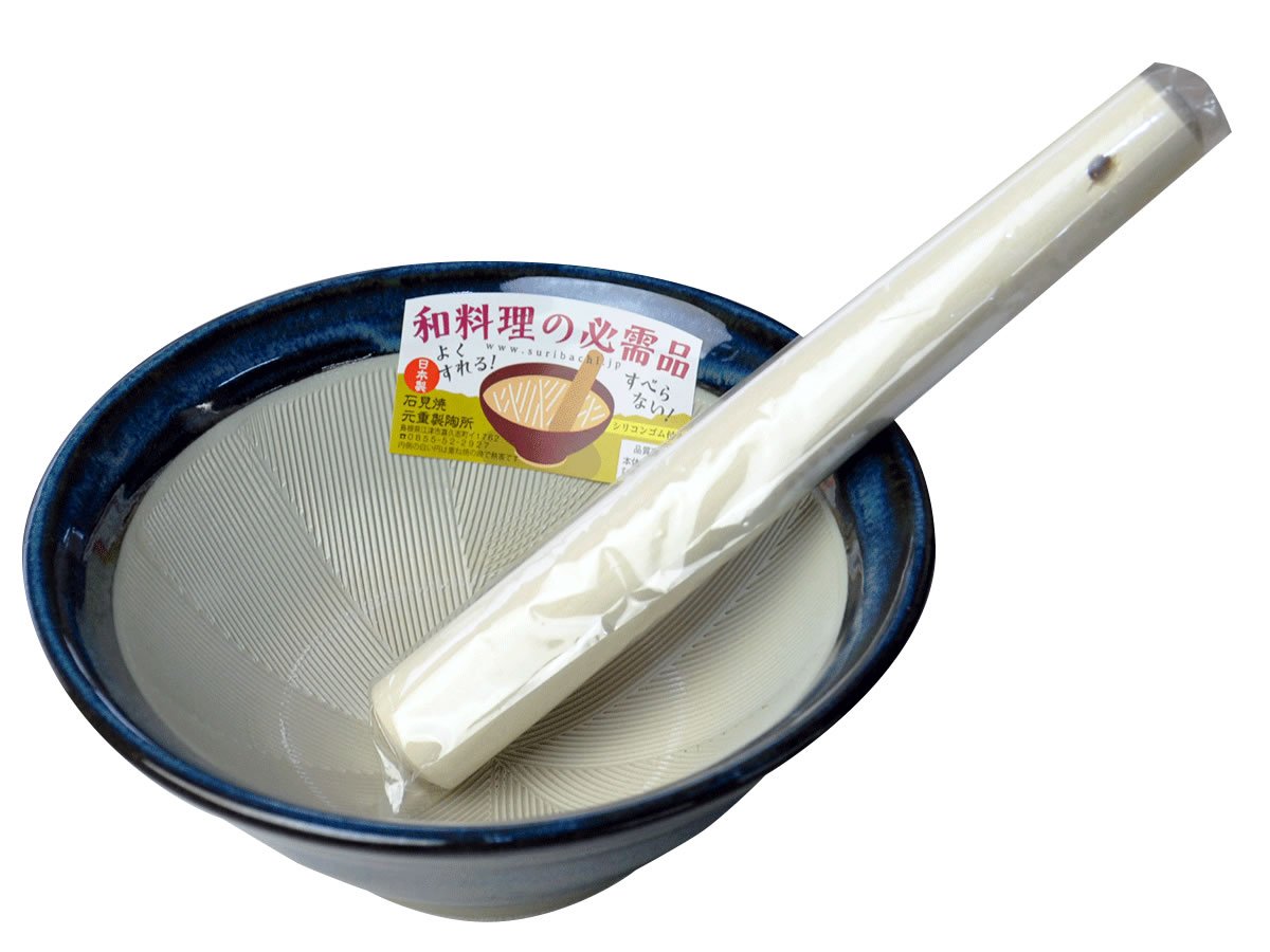 Iwami Blue Namako Mortar & Pestle Set