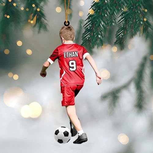 Adorno acrílico de Navidad personalizado para jugadores de fútbol, regalo para jugadores de fútbol y amantes del fútbol, marido, Navidad,