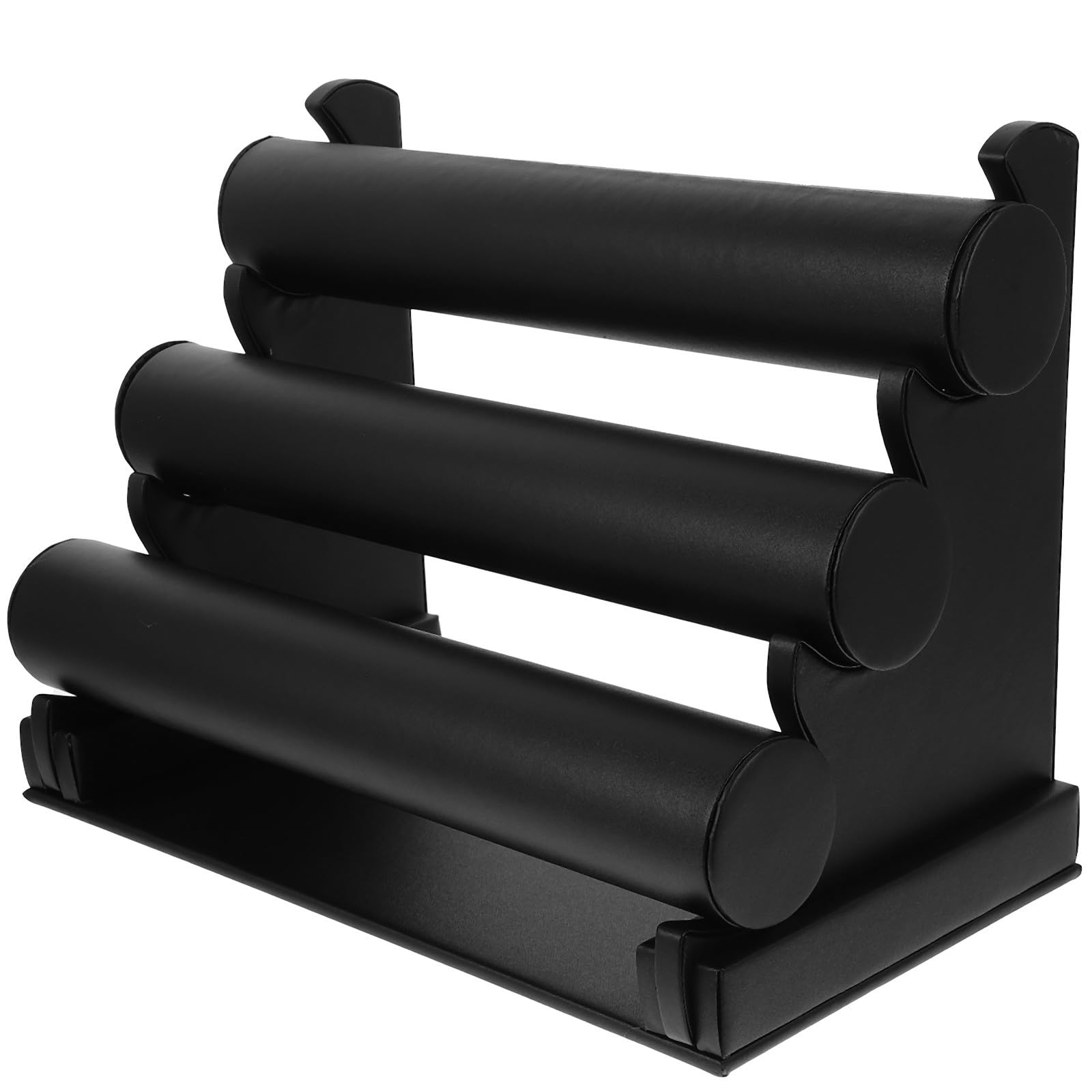 3-stöckiger Armband Präsentationsständer aus Pu, Schwarz