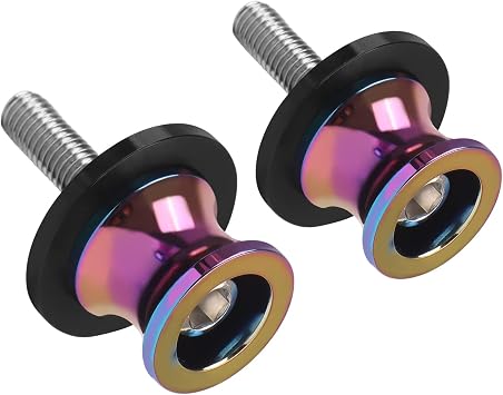 Worldmotop 2PCS 6MM M6 X1.25 Motorcycle Swing Arm Spools Swingarm Spools Sliders Stand Screw Replacement for Yamaha YZF R1 R3 R6 R6S MT03 MT07 MT09 R7 R25 R15 R125 600R purple