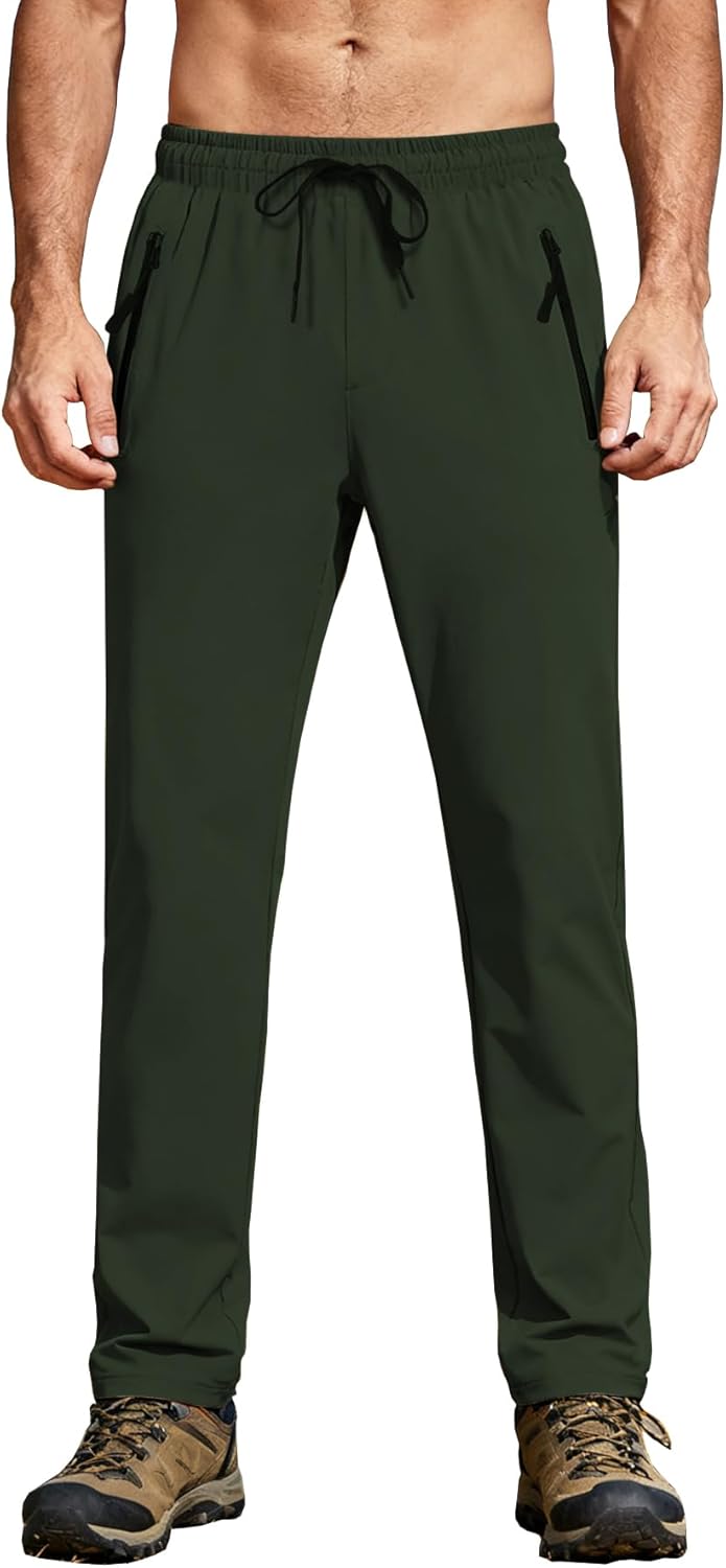 Hiking Pants for Men Quick Dry Water Resistant Sweatpants Elastic Waist UPF 50+ Cargo Causal Travel Work Lightweight Running - Image 2
