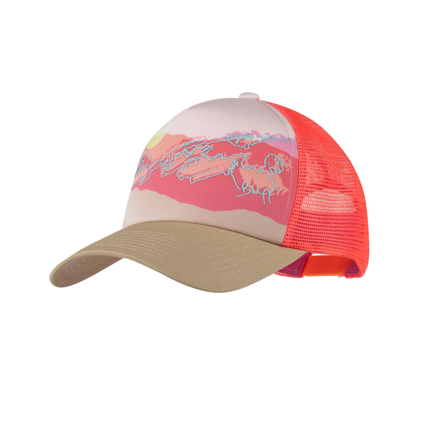 Buff®| Cap Trucker Adjustable, Comfortable, Breathable, Modern, Outdoor, Men, Women L/XL Beige and Pink