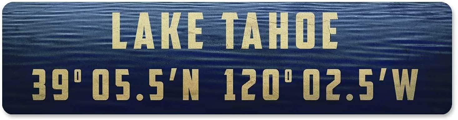 Lake Tahoe Tin Sign Garage Vintage Garage Metal Sign 16x4 Inch Wall Decor Home Store Farm Bar