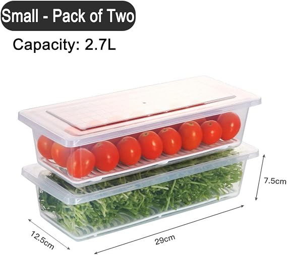Fridge organizer,6 pieces Stackable refrigerator organizer bins,Refrigerator Organizer Bins with Lids,For Food,ruits,meat,Vegetable
