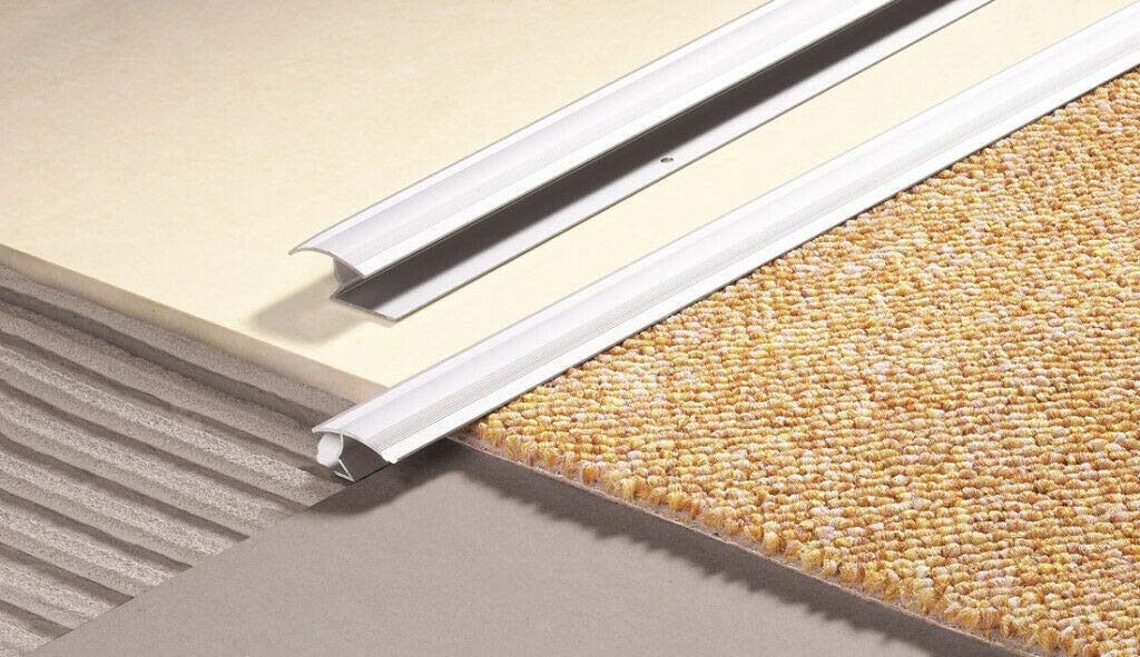 Tmw Profiles Silver Z Edge Carpet Metal Z Section Door Threshold Tile Trim Laminate 30Mm X 2M (Silver)