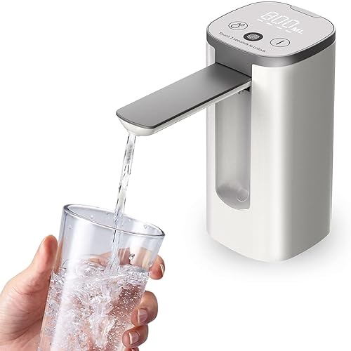 Dispensador de agua para botella de 5 galones, bomba de agua portátil universal automática y plegable, bomba de agua potable eléctrica de 1200 mAh,