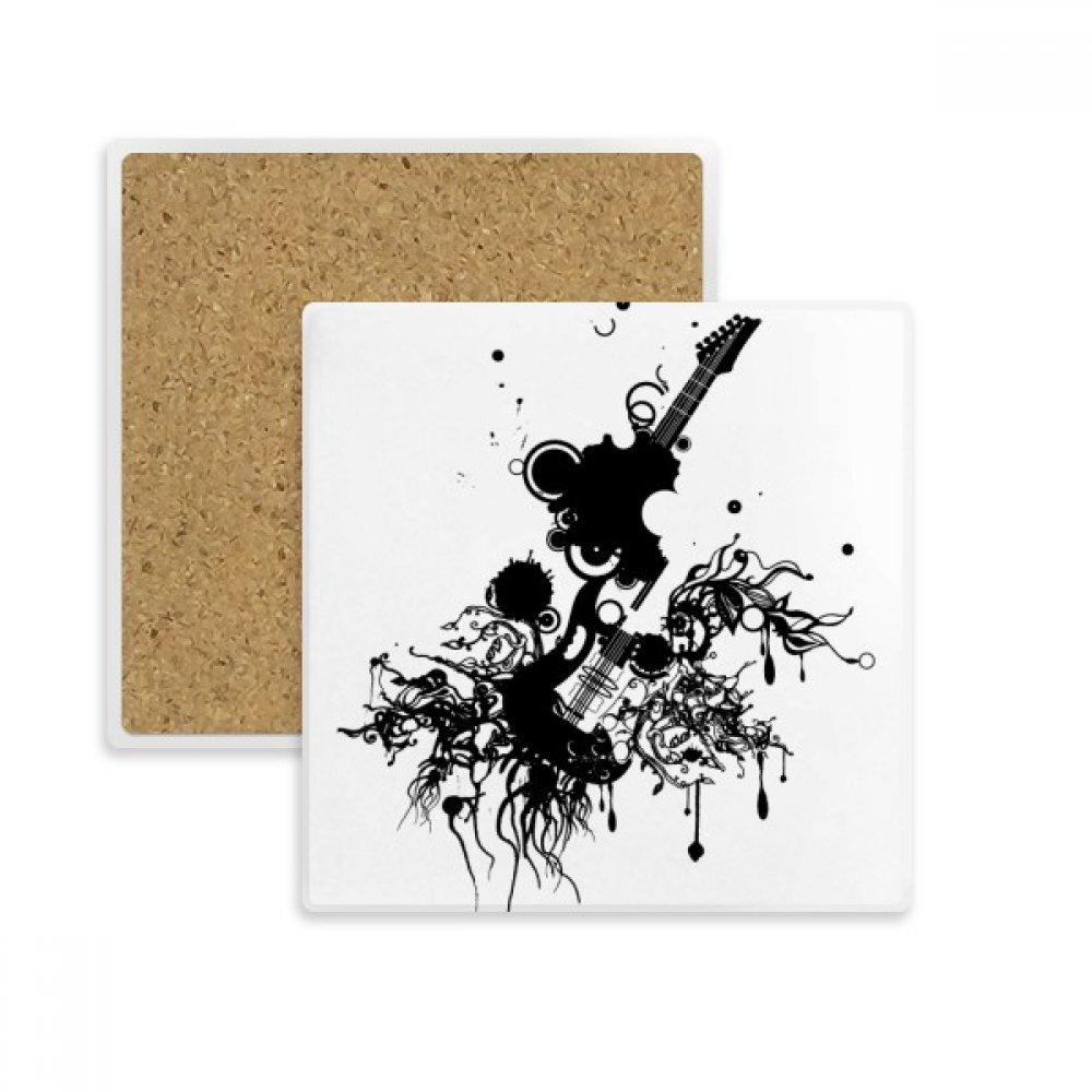 Dessous de verre guitare multicolor en pierre absorbante pour vos pauses café et apéritifs