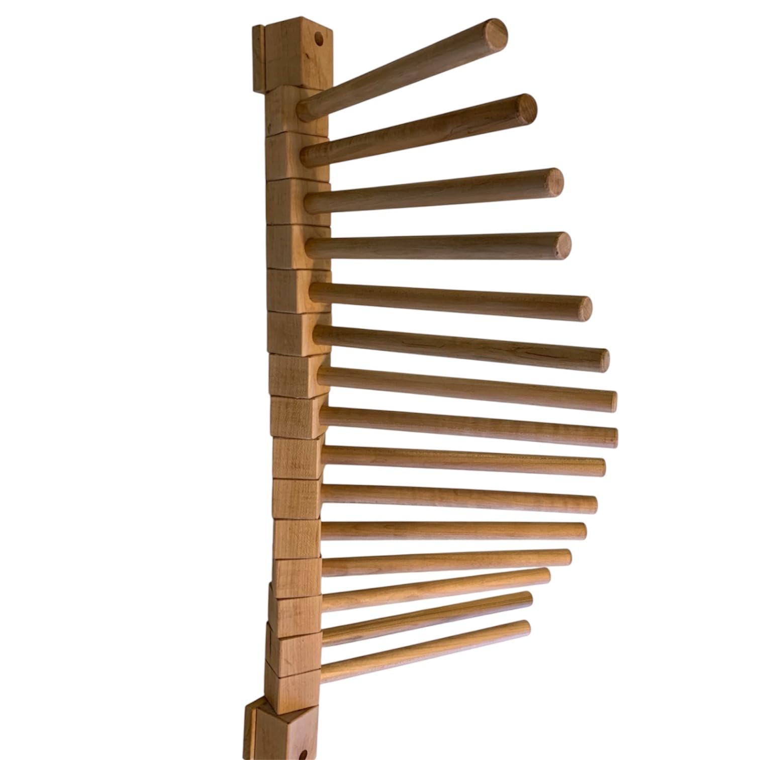 Perchero Madera Pantalones 15 Clavijas | Organizador de Armario Plegable con Diseño Resistente | Ahorro de Espacio y Máxima Capacidad (Madera Haya)