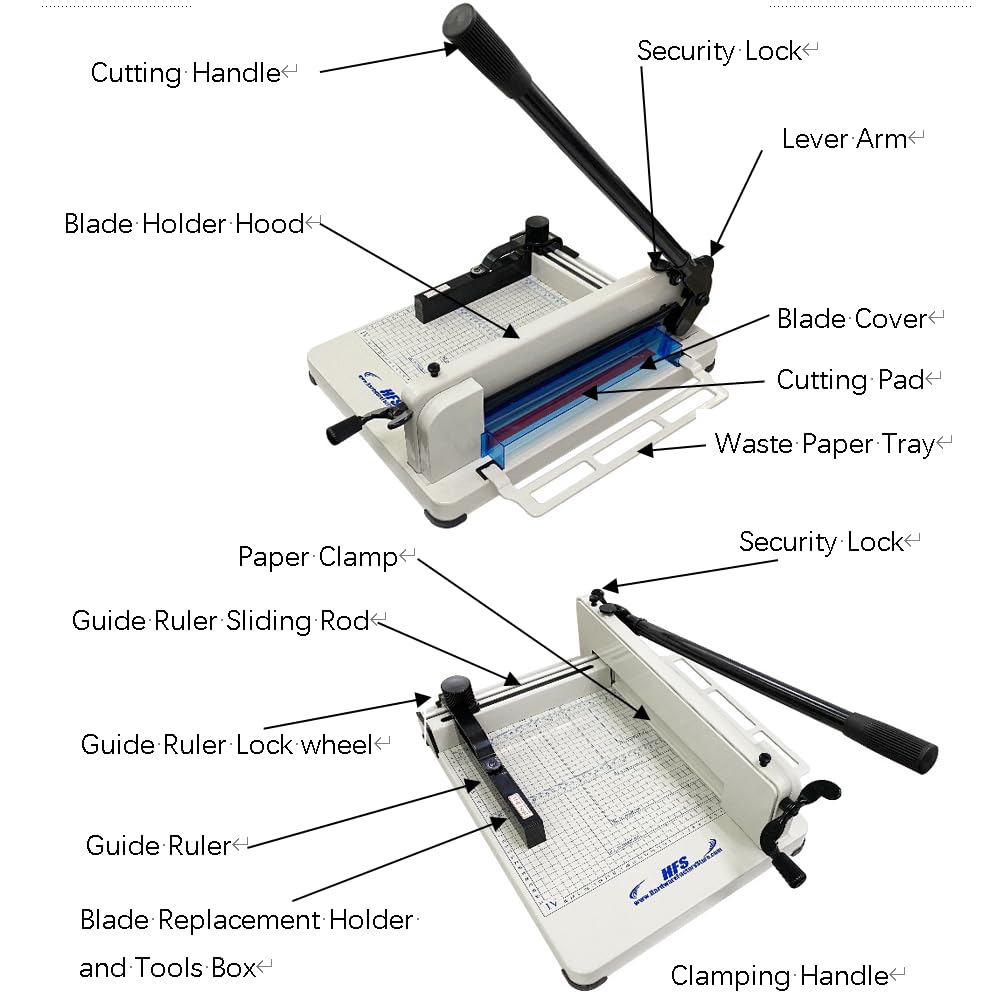 HFS (R) Robuster Papierschneider, 400 Blatt Kapazität, solide Stahlkonstruktion (A4-30,5 cm) Papierschneidemaschine