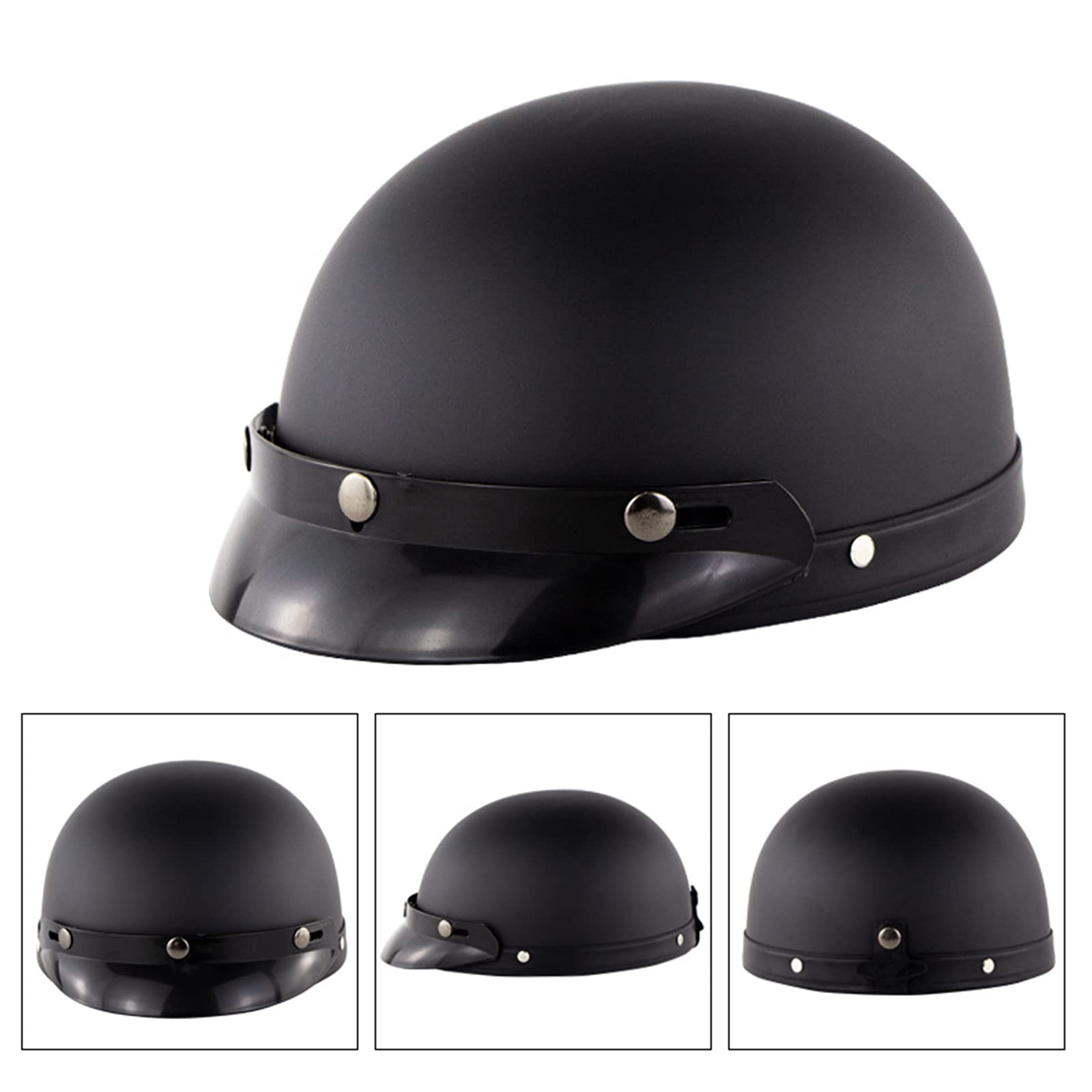 Vintage motorfiets halve helm for volwassen mannen vrouwen, retro open helm met verstelbare snelsluiting bril, ECE/DOT goedgekeurd for fiets Cruiser Scooter (Color : 3, Size : M(57~58cm