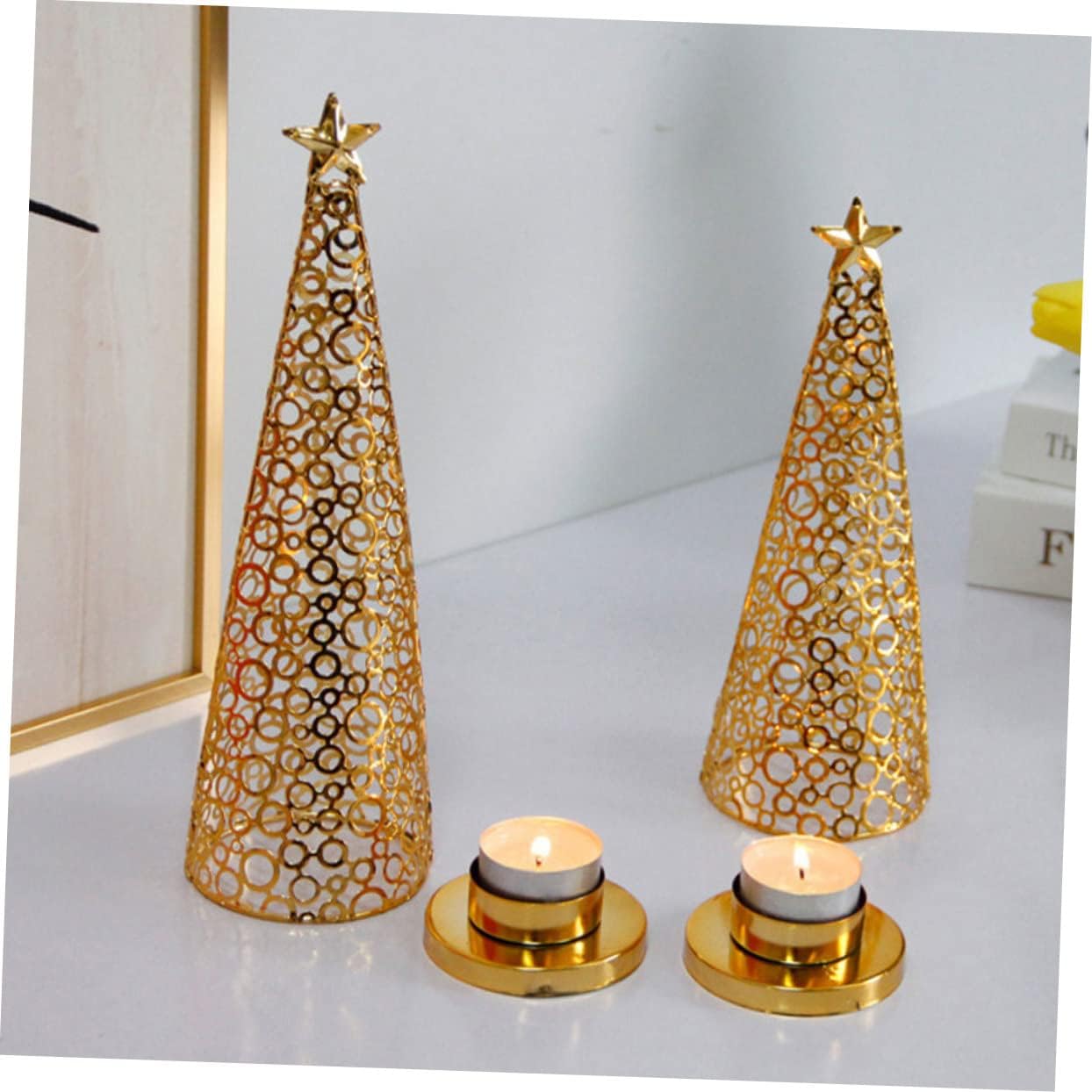 Retro Style Xmas Candleholder Large Christmas Decor Gold Tealight Candle Holder Christmas Tealight Candles Home Decor