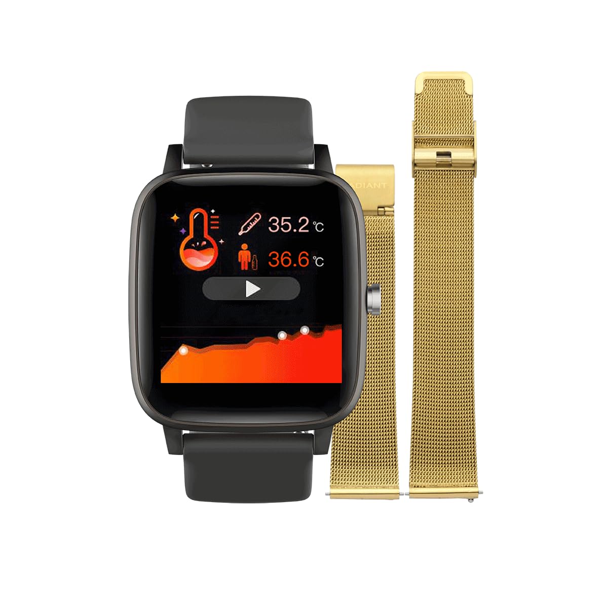 Radiant - Colección Queensboro - Reloj Inteligente, Smartwatch con Pulsometro, Tensiometro, Monitor de Sueño y función de Pulsera Actividad Digital. para Hombre y Mujer. Compatible con Android iOS
